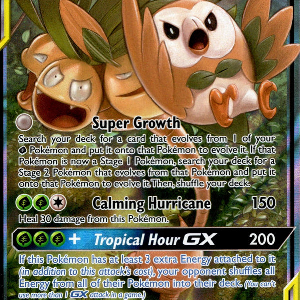 Rowlet & Alolan Exeggutor GX - 1/236 - Unified Minds - Holo Card Cavern Trading Cards, LLC Rowlet & Alolan Exeggutor GX - 1/236 - Unified Minds - Holo Card Cavern Trading Cards, LLC