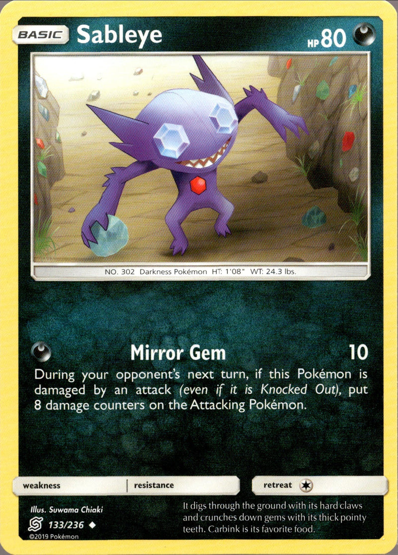basic sableye pokemon card Sableye - 133/236