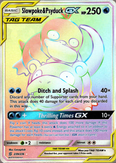 Slowpoke & Psyduck GX Hyper Rare - 239/236 - Unified Minds - Holo - Card Cavern