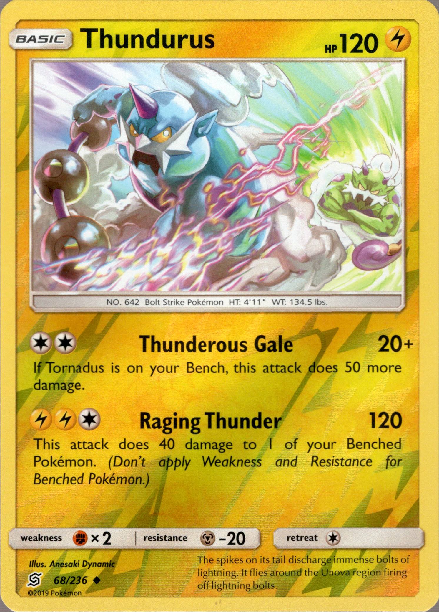 Thundurus - 68/236 - Unified Minds - Reverse Holo - Card Cavern