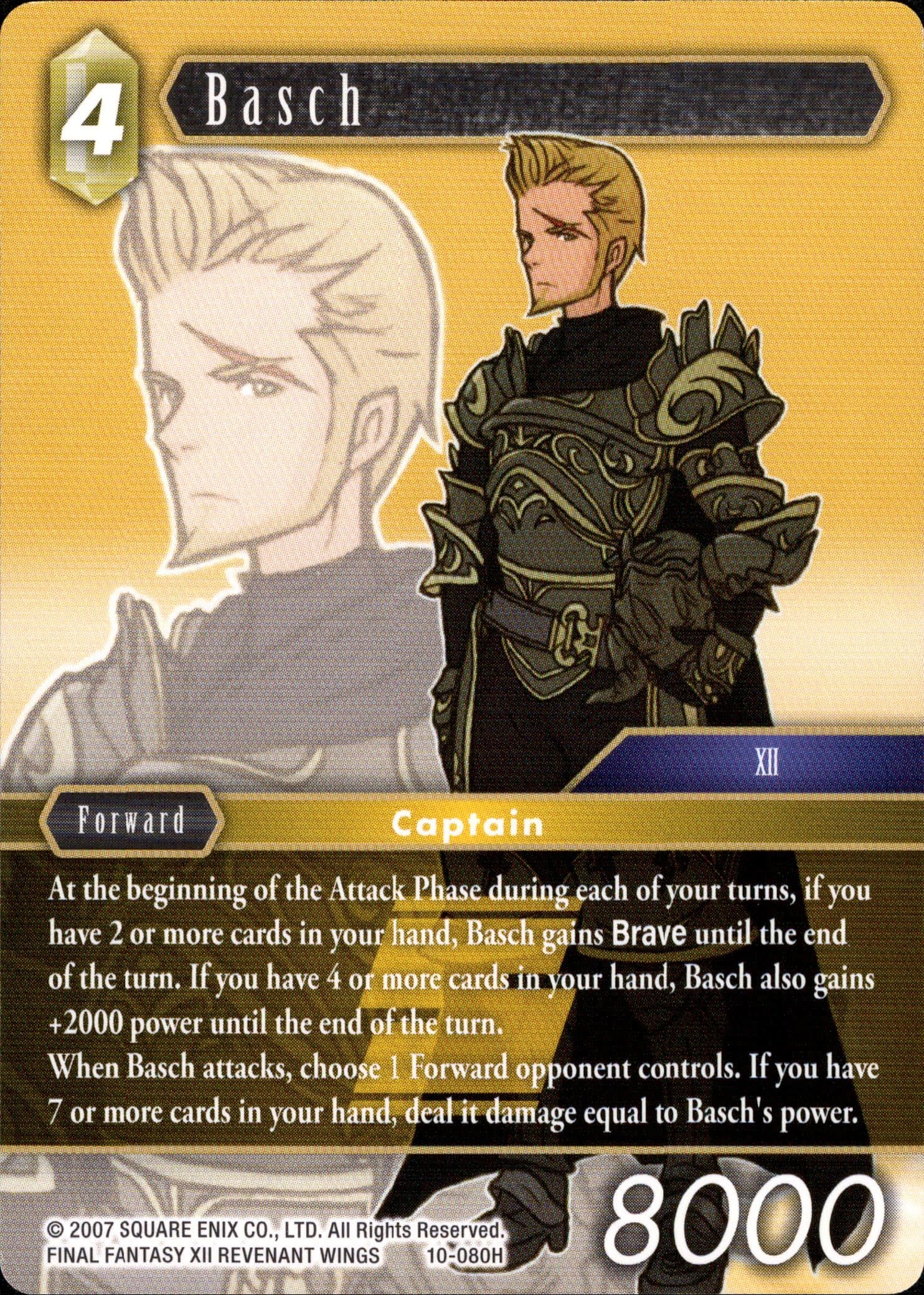 Basch - 10-080H - Opus X - Card Cavern
