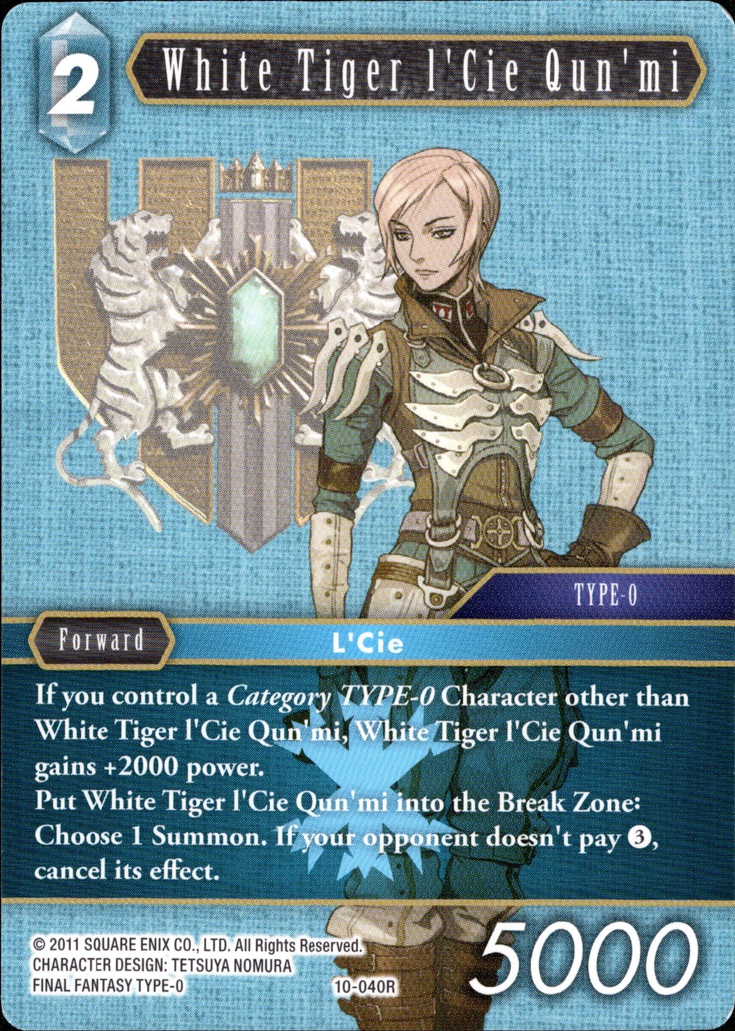 White Tiger l'Cie Qun'mi - 10-040R - Opus X - Card Cavern