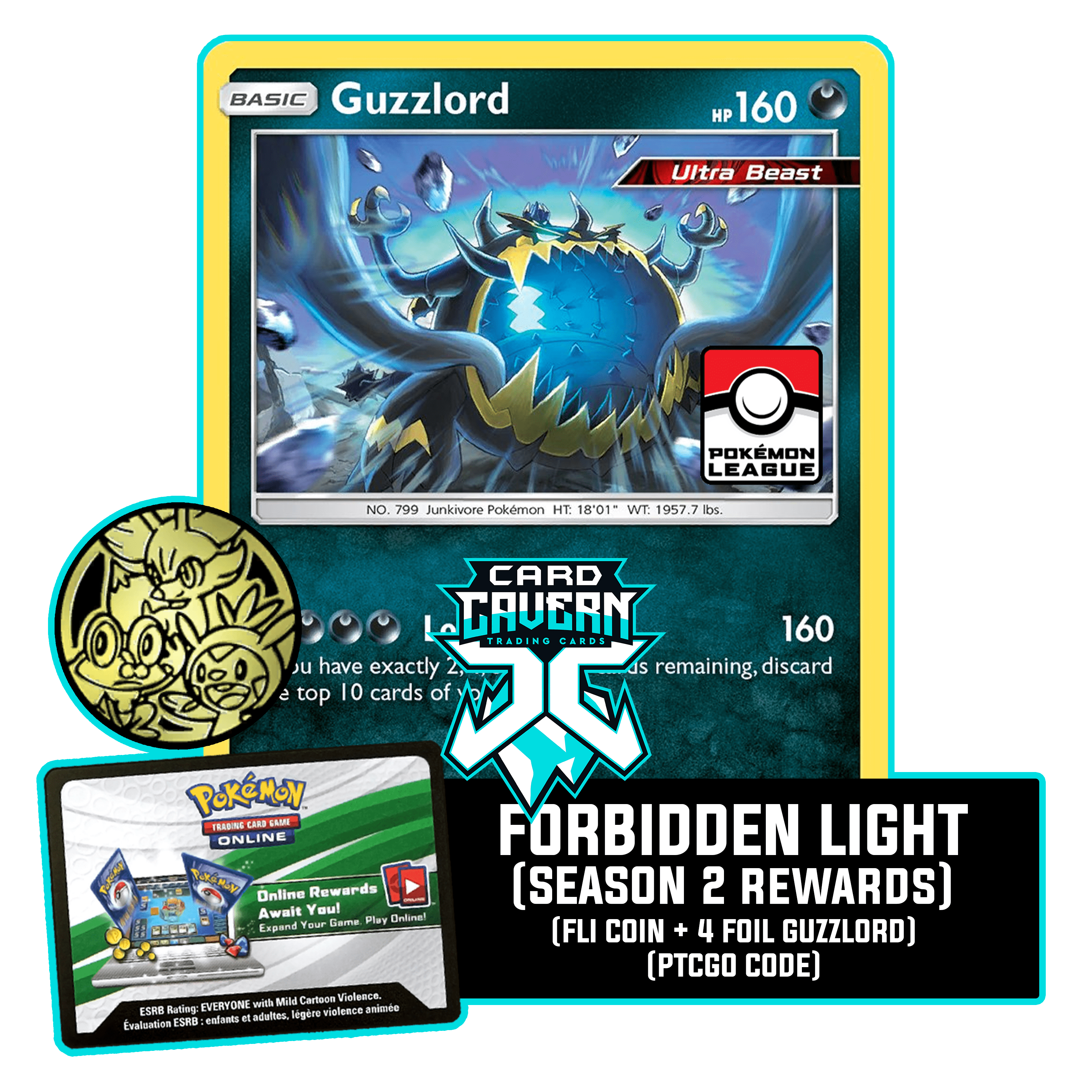 Forbidden Light Season 2 PTCGO Code - Card Cavern
