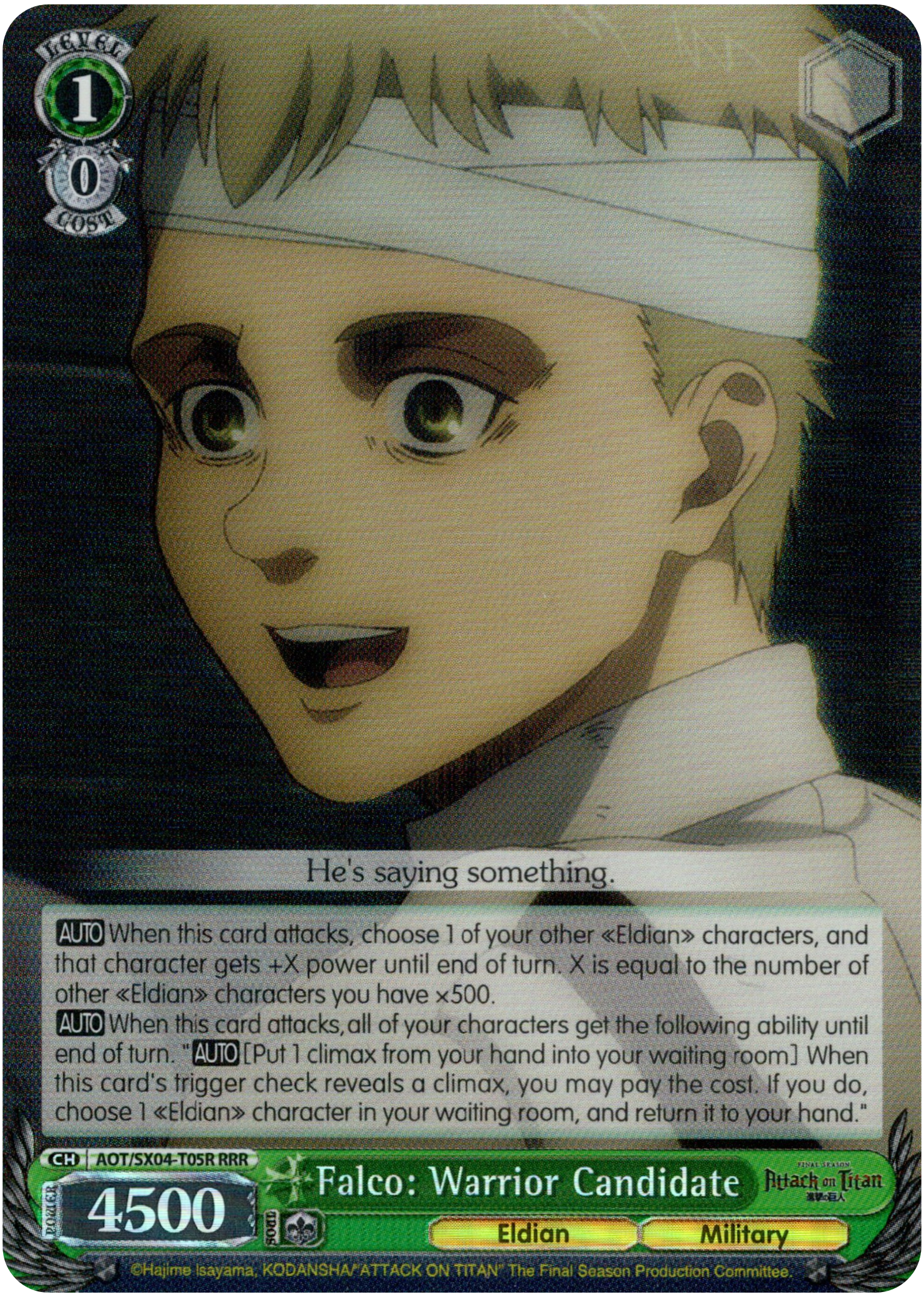 Falco: Warrior Candidate - AOT/SX04-T05R RRR - Card Cavern