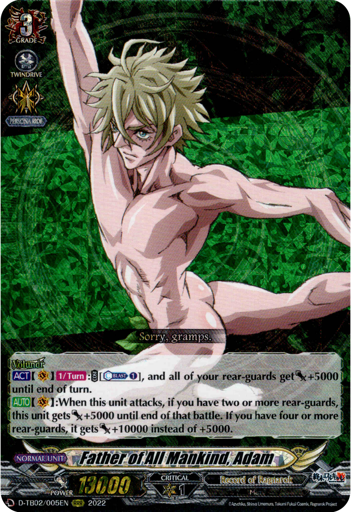 Father of All Mankind, Adam - D-TB02/005EN - Record of Ragnarok - Card Cavern