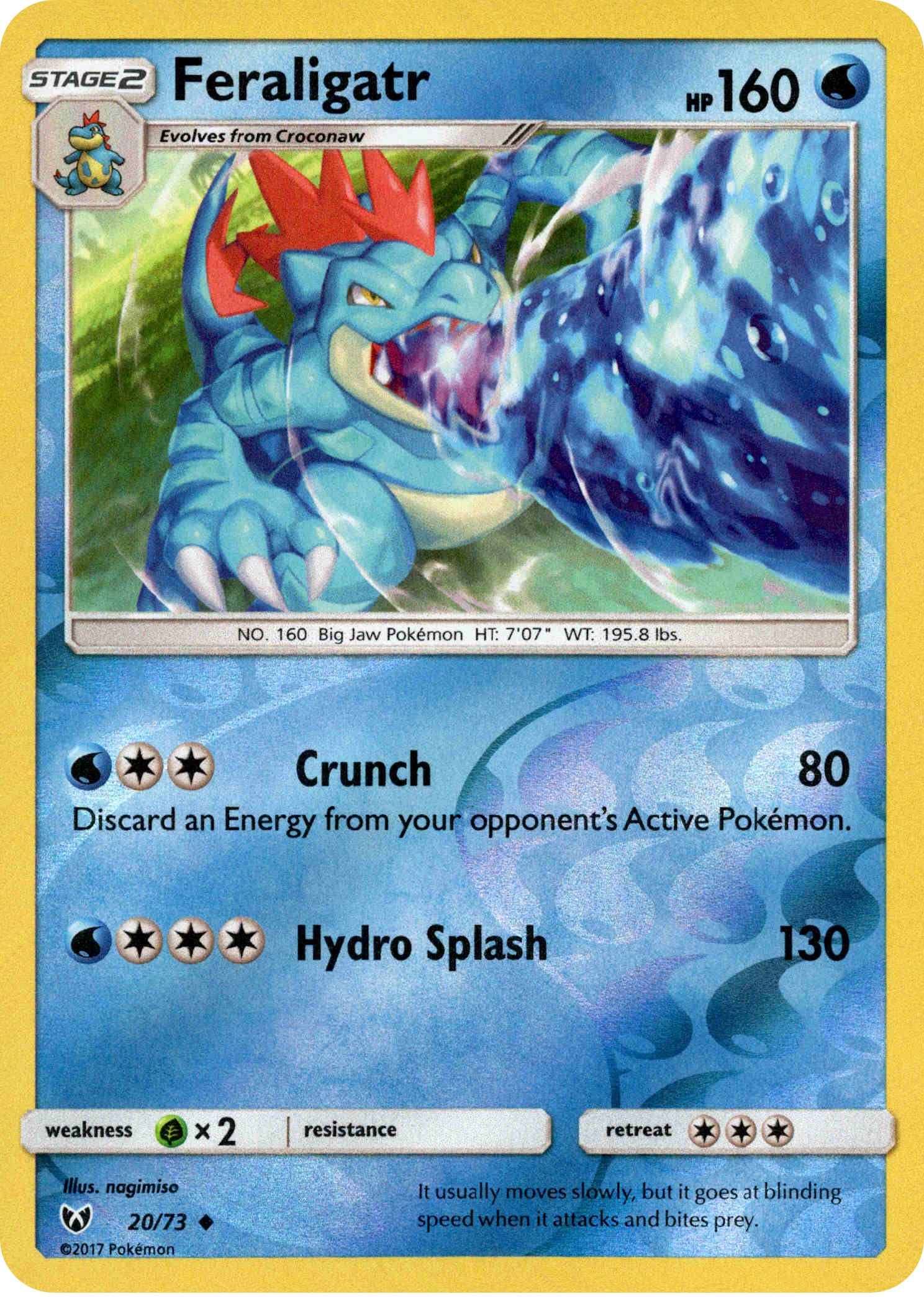 Feraligatr - 20/73 - Shining Legends - Reverse Holo - Card Cavern