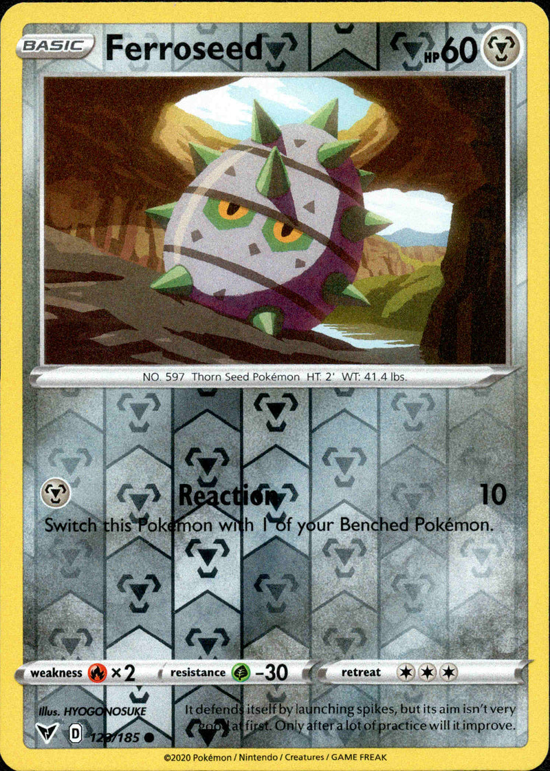 Ferroseed 123/185 Vivid Voltage Reverse Holo Card Cavern
