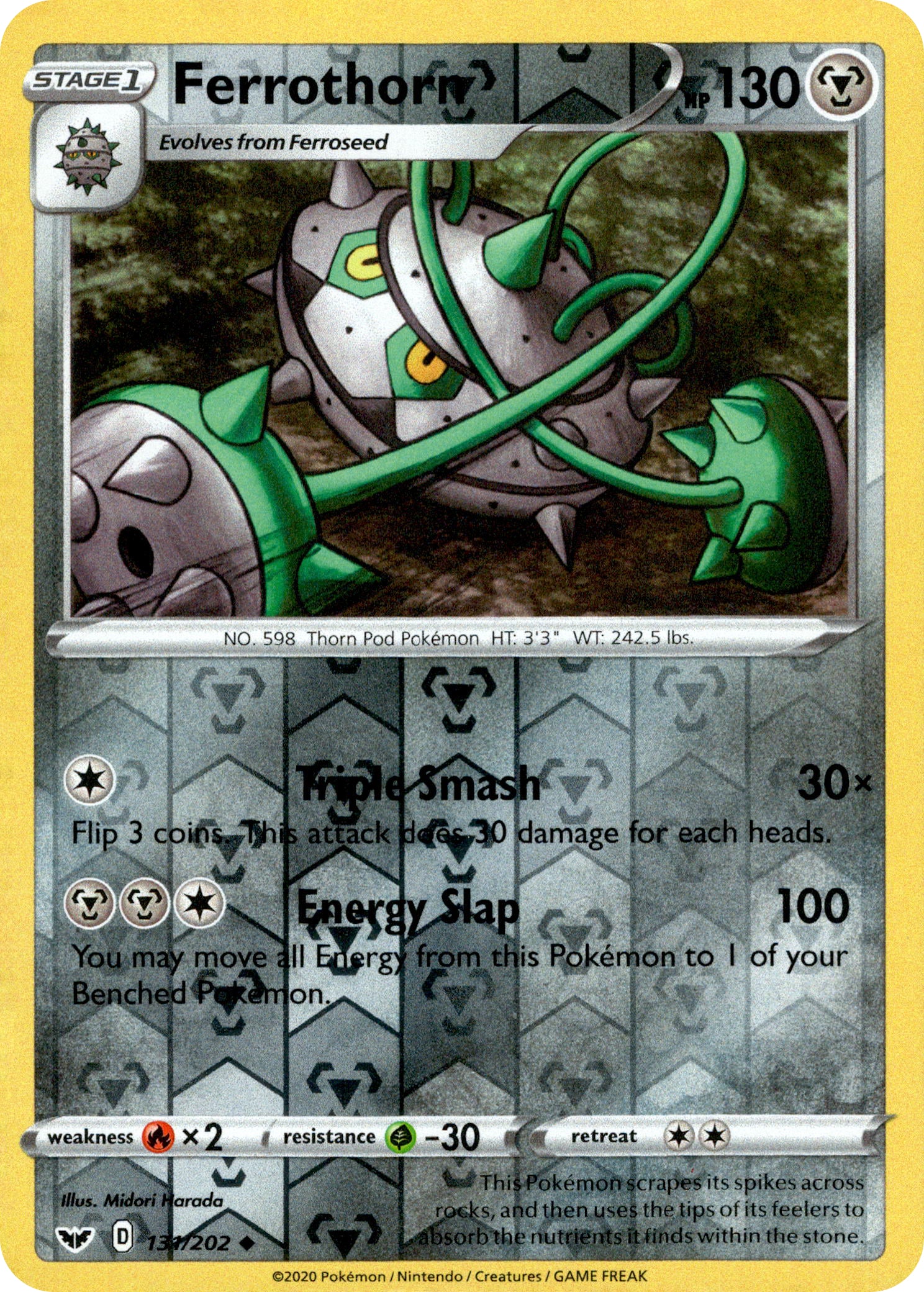 Ferrothorn - 131/202 - Sword & Shield - Reverse Holo - Card Cavern