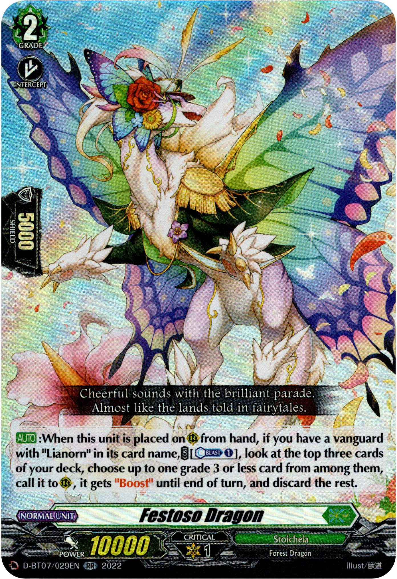 Festoso Dragon - D-BT07/029EN - Raging Flames Against Emerald Storm - Card Cavern