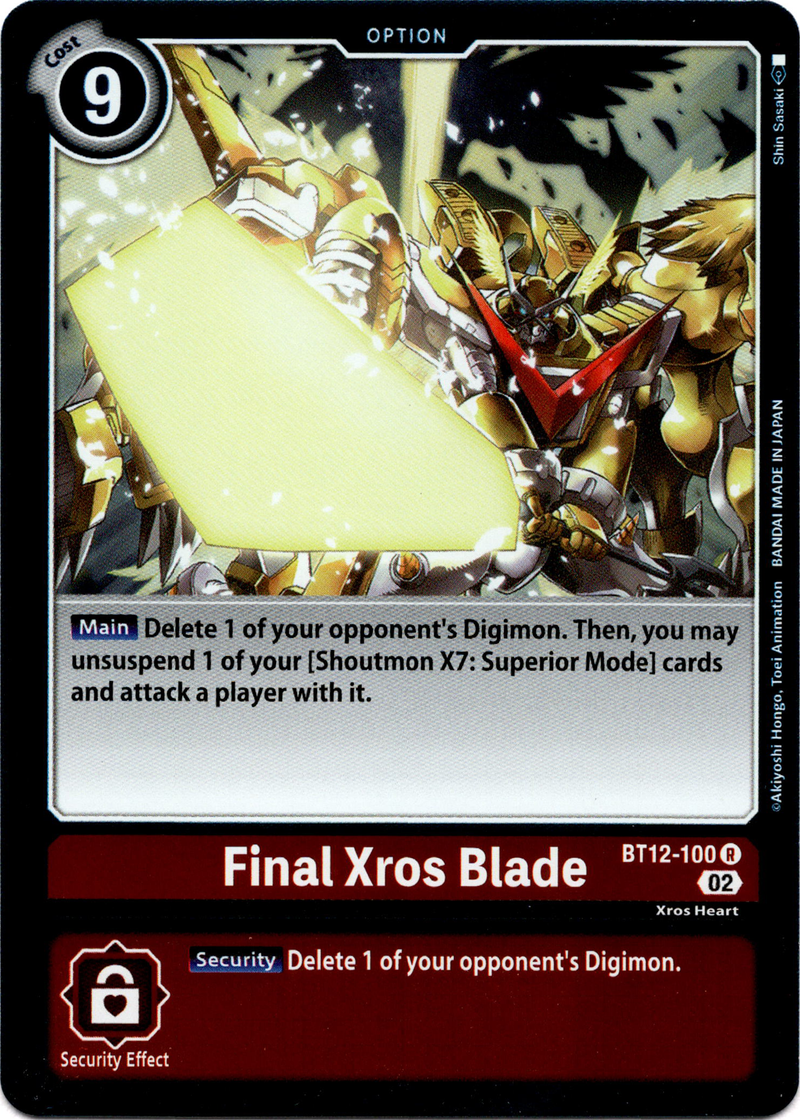 Final Xros Blade - BT12-100 R - Across Time - Foil - Card Cavern