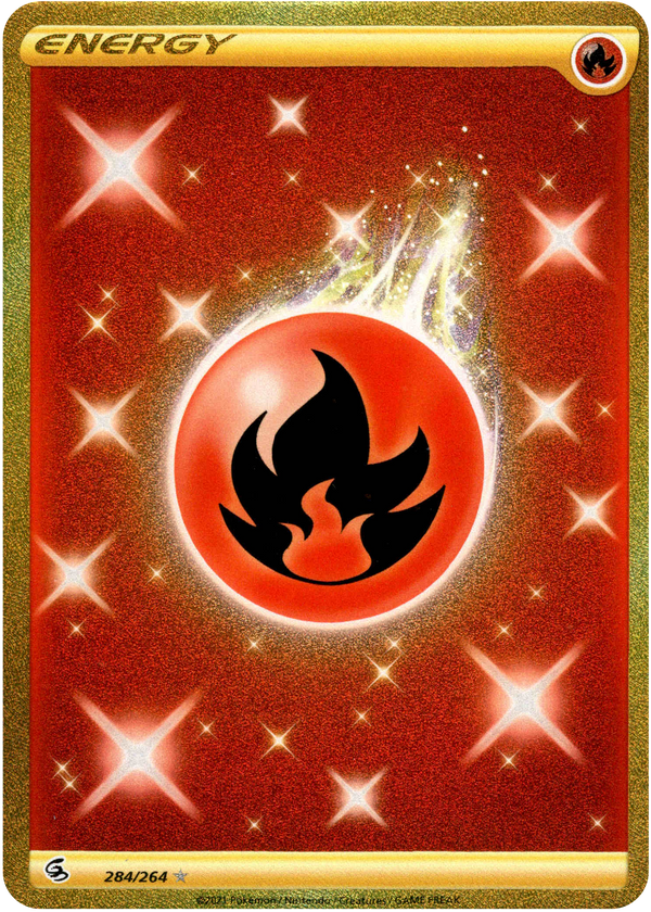 Fire Energy Secret Rare - 284/264 - Fusion Strike - Holo - Card Cavern