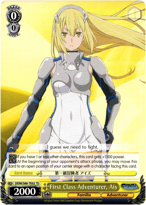 First Class Adventurer, Ais - DDM/S88-TE02 TD - Is it Wrong to Try to Pick Up Girls in a Dungeon? - Card Cavern