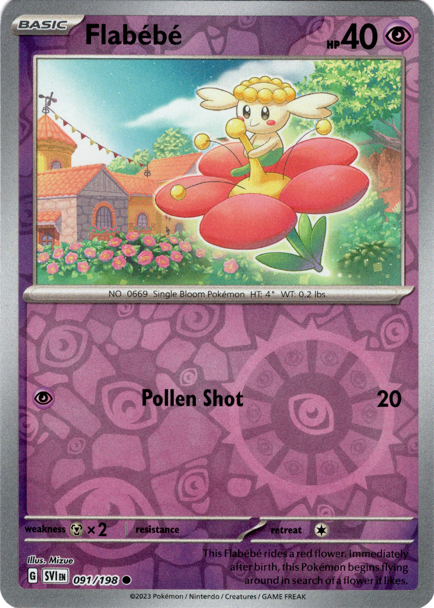 Flabebe - 091/198 - Scarlet & Violet - Reverse Holo - Card Cavern