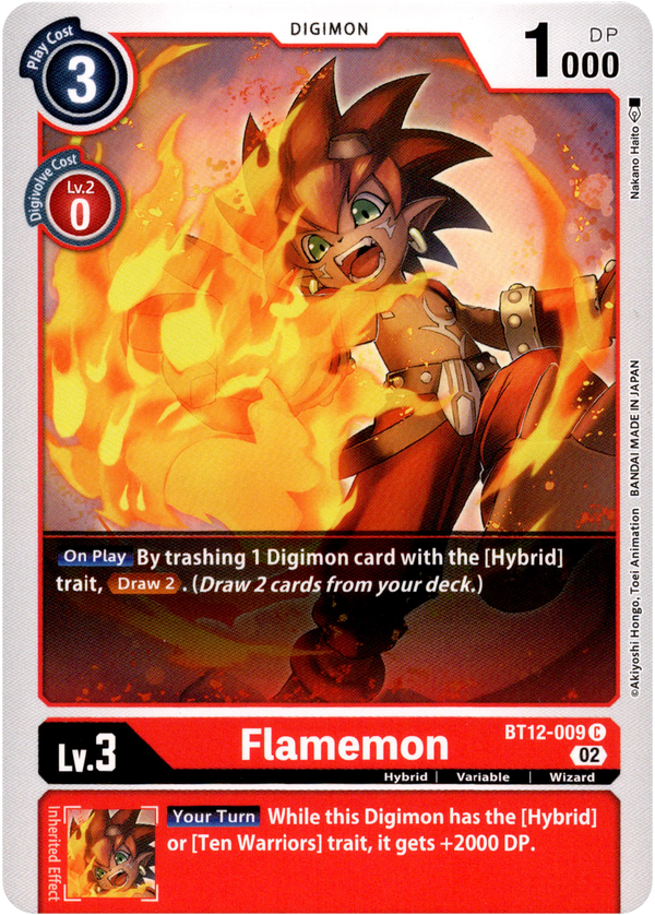 Flamemon - BT12-009 C - Across Time - Card Cavern