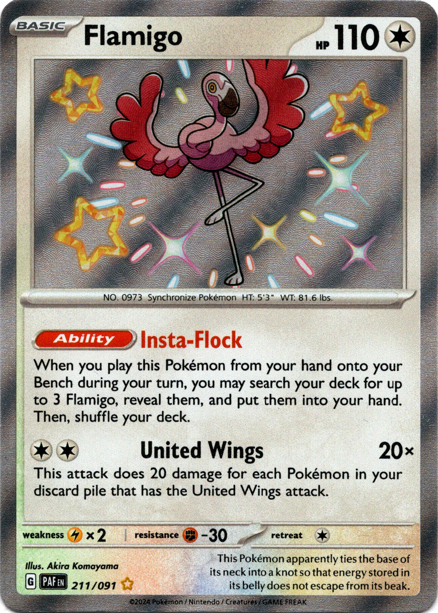 Flamigo - 211/091 - Paldean Fates - Holo - Card Cavern