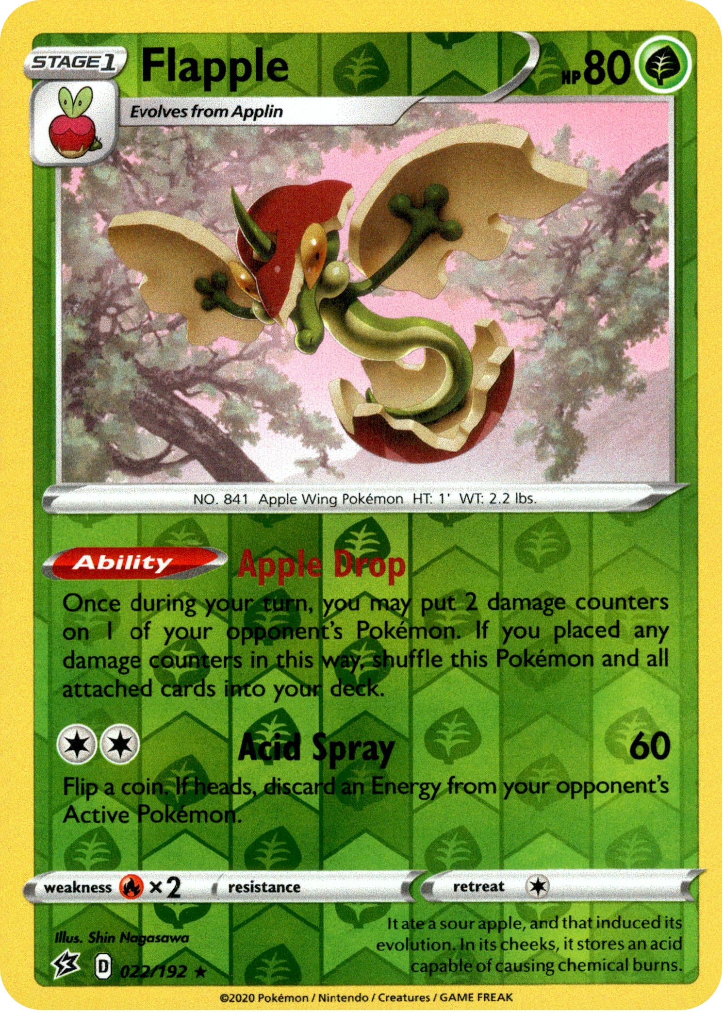 Flapple - 22/192 - Rebel Clash - Reverse Holo - Card Cavern