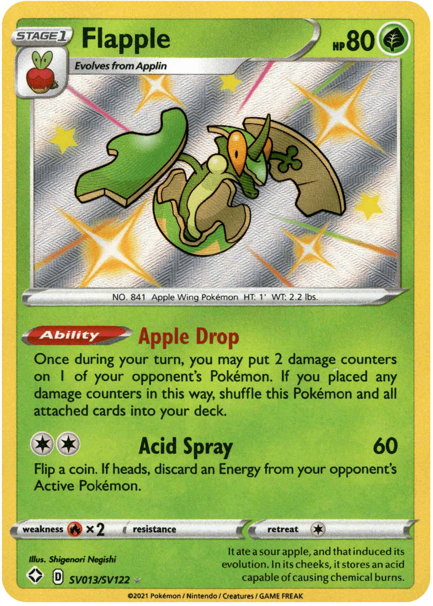 Flapple - SV013/SV122 - Shining Fates - Holo - Card Cavern
