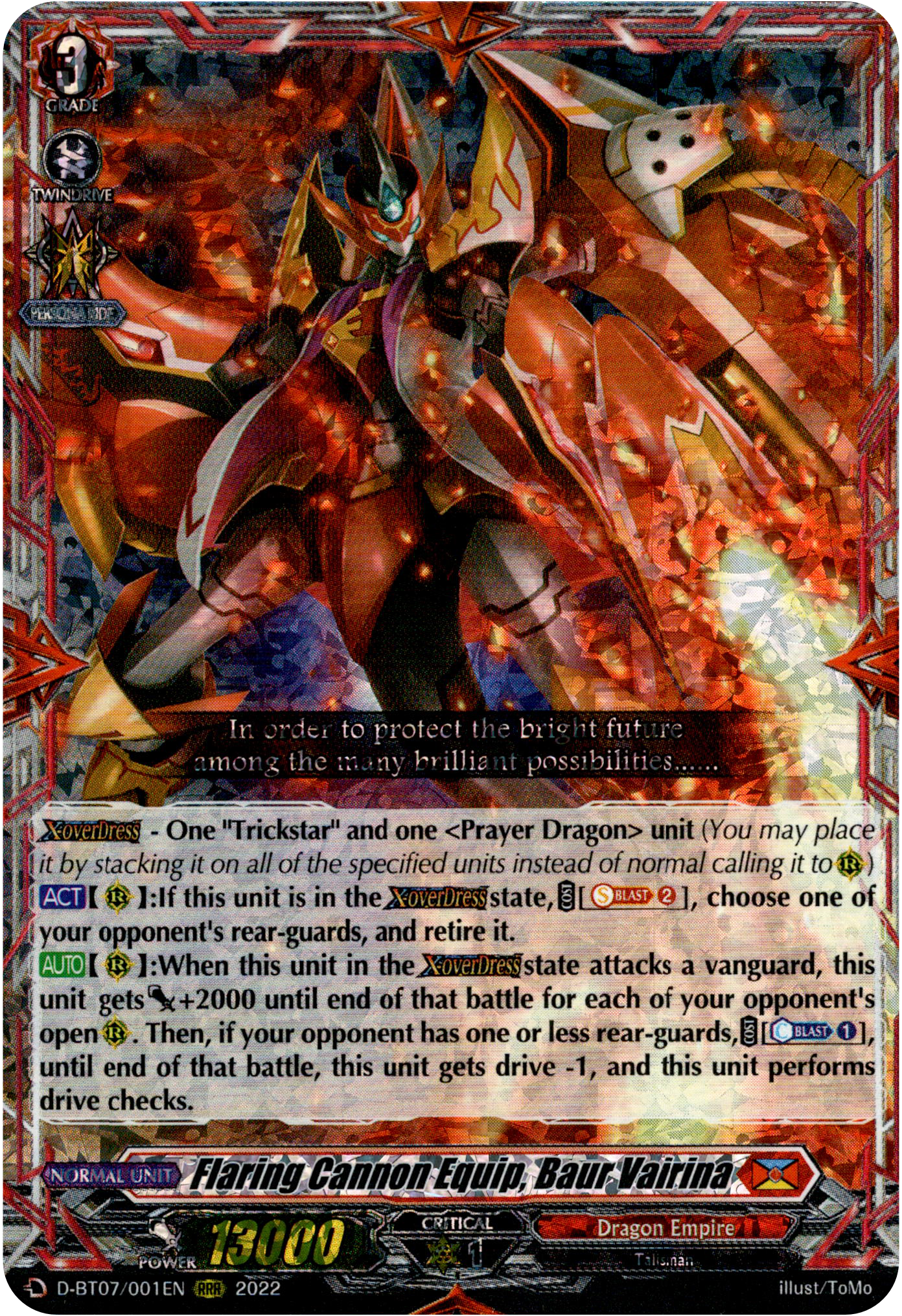 Flaring Cannon Equip, Baur Vairina - D-BT07/001EN - Raging Flames Against Emerald Storm - Card Cavern