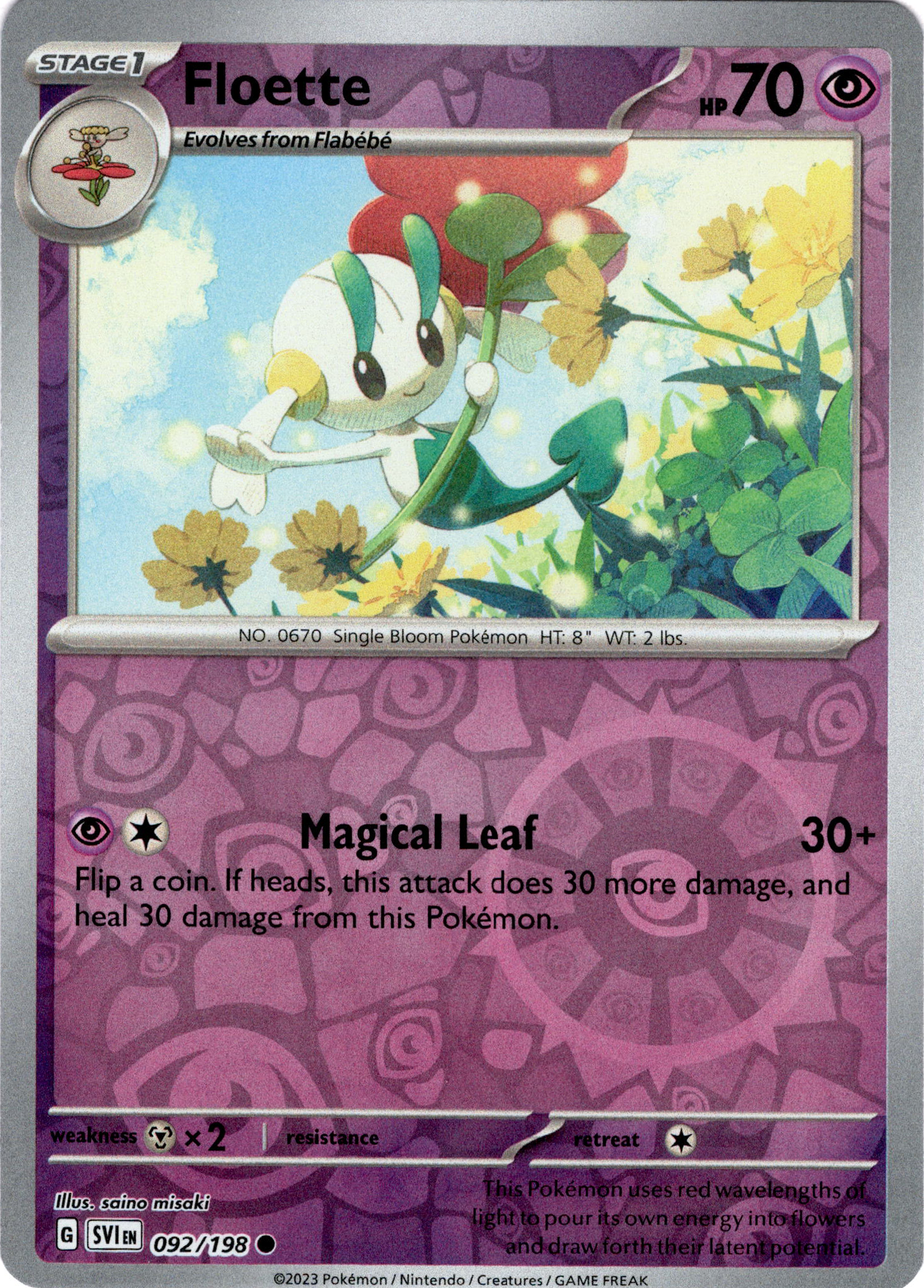 Floette - 092/198 - Scarlet & Violet - Reverse Holo - Card Cavern