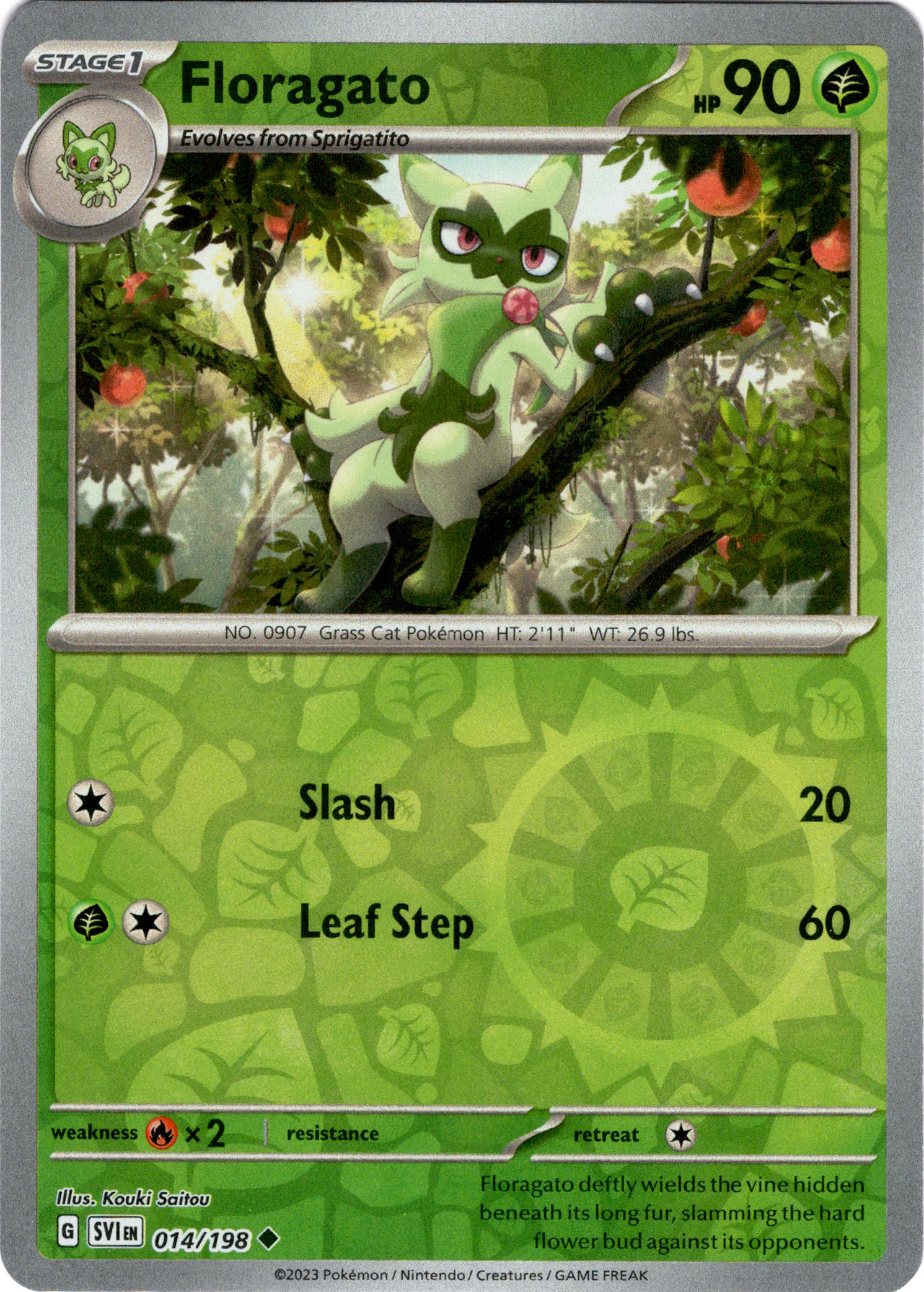 Floragato - 014/198 - Scarlet & Violet - Reverse Holo - Card Cavern