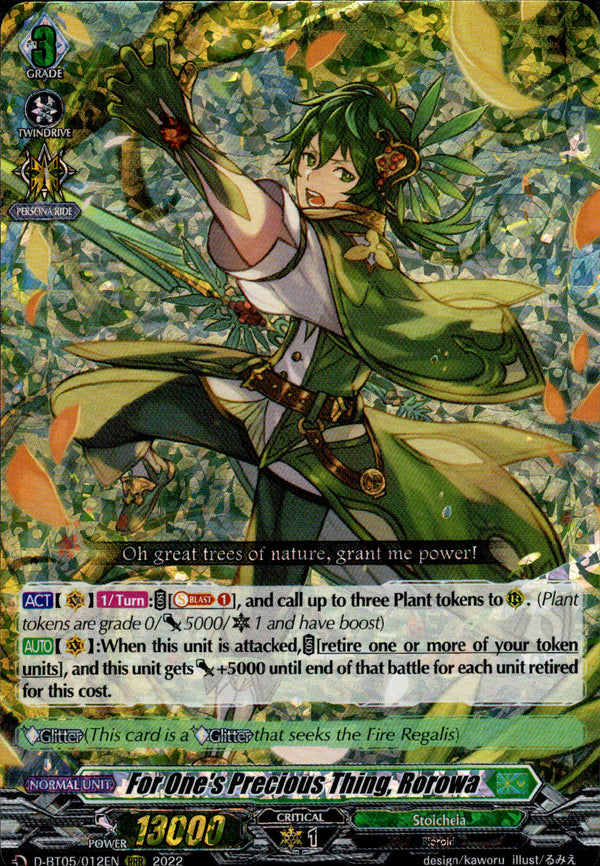 For One's Precious Thing, Rorowa - D-BT05/012 - Triumphant Return of the Brave Heroes - Card Cavern