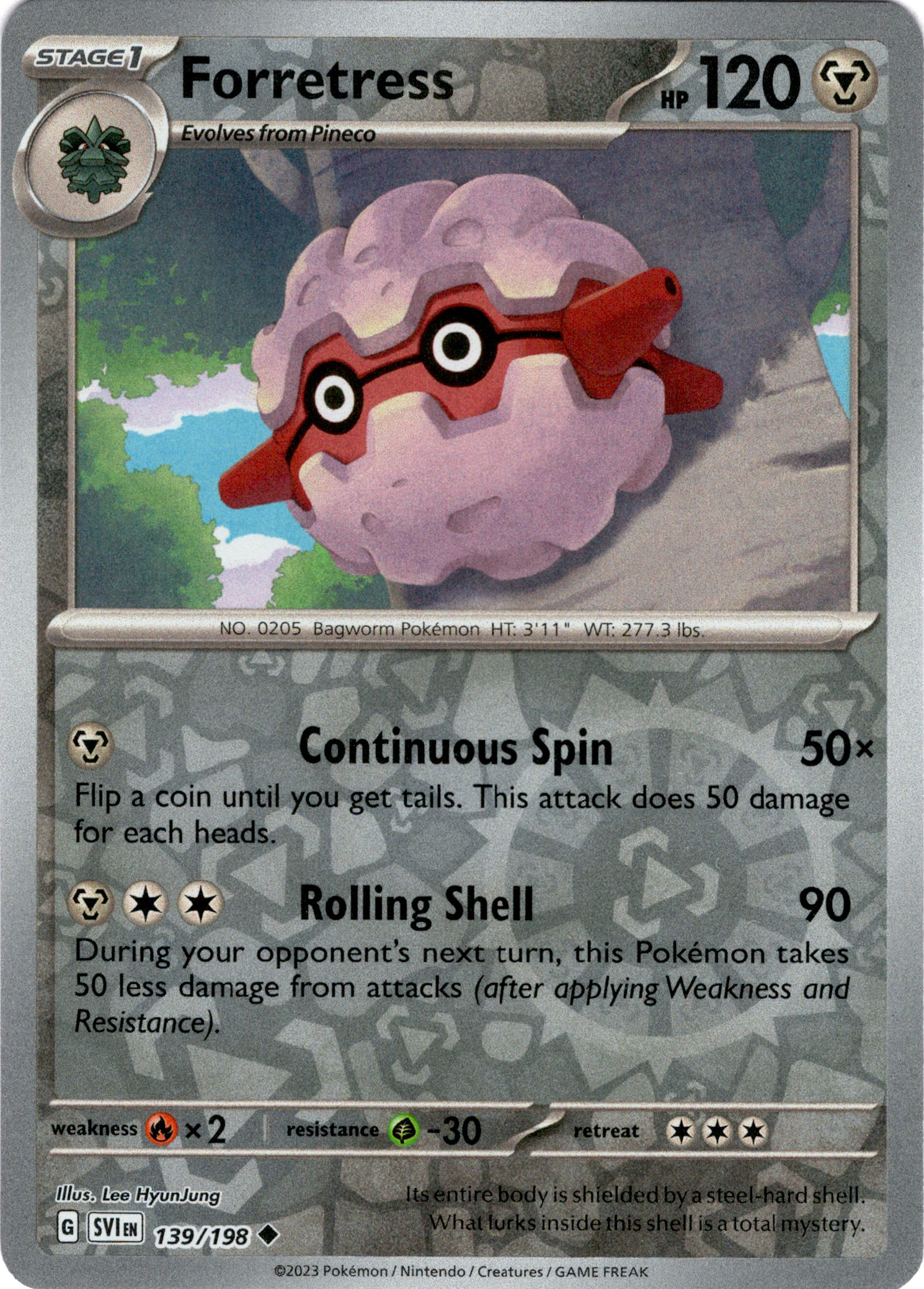 Forretress - 139/198 - Scarlet & Violet - Reverse Holo - Card Cavern