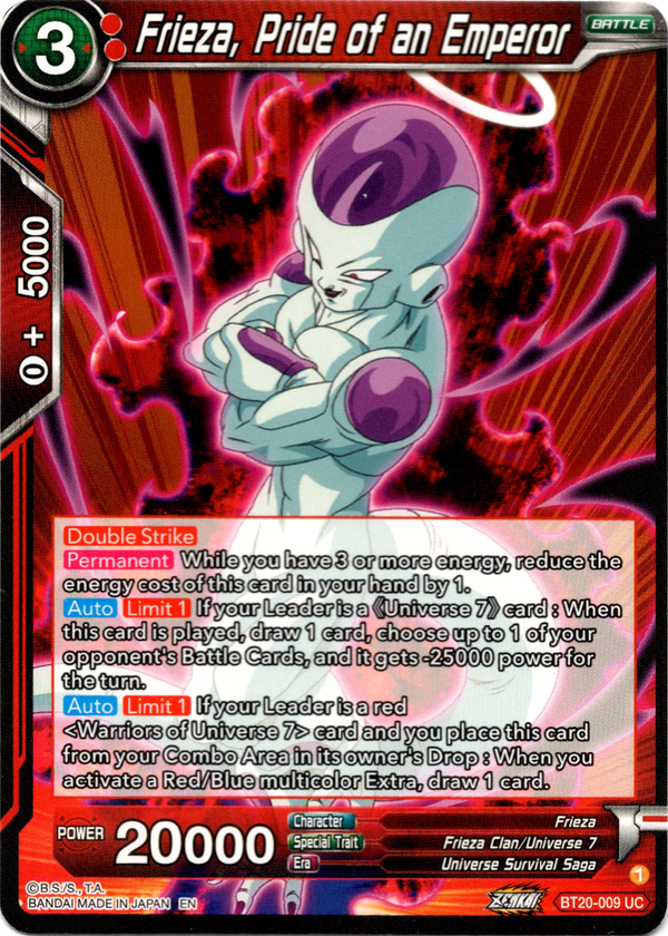 Frieza, Pride of an Emperor - BT20-009 UC - Power Absorbed - Card Cavern