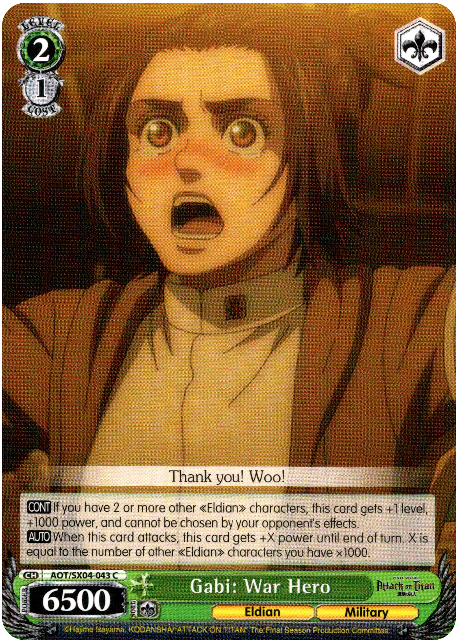 Gabi: War Hero - AOT/SX04-043 C - Card Cavern