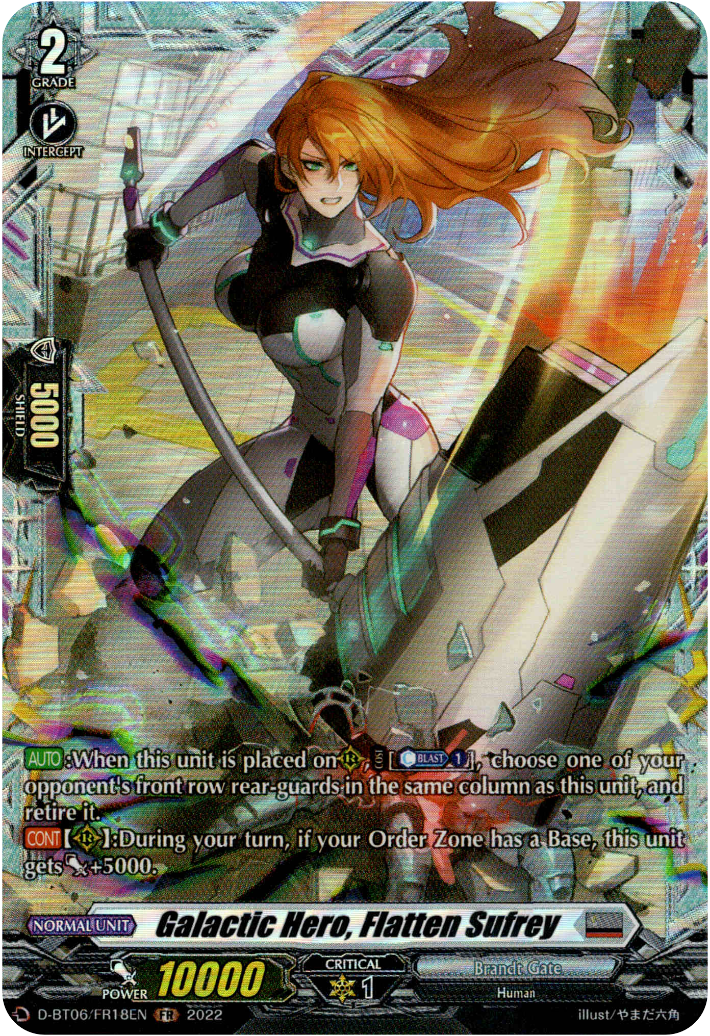 Galactic Hero, Flatten Sufrey - D-BT06/FR18EN - Blazing Dragon Reborn - Card Cavern