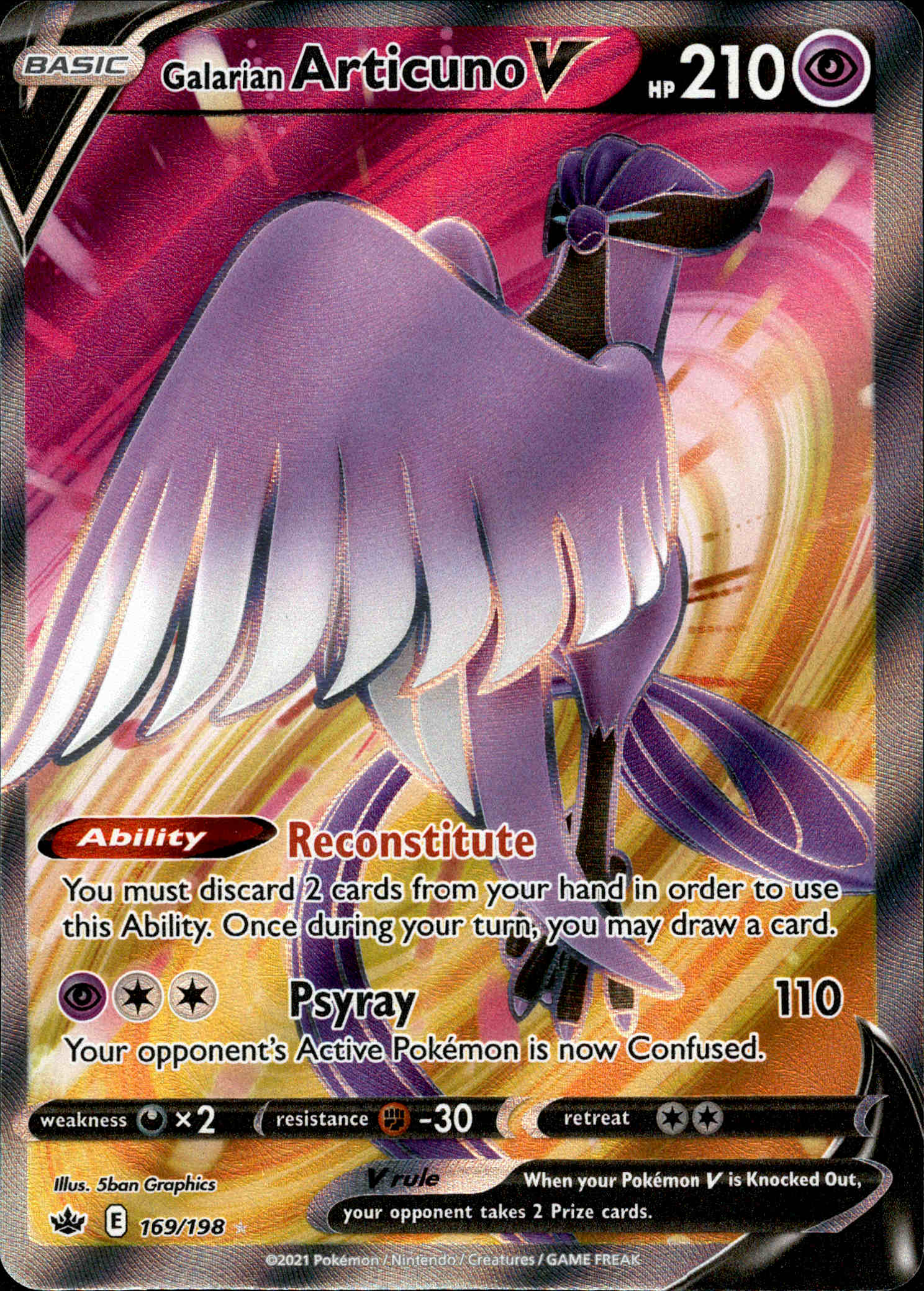 Galarian Articuno V Full Art - 169/198 - Chilling Reign - Holo - Card Cavern