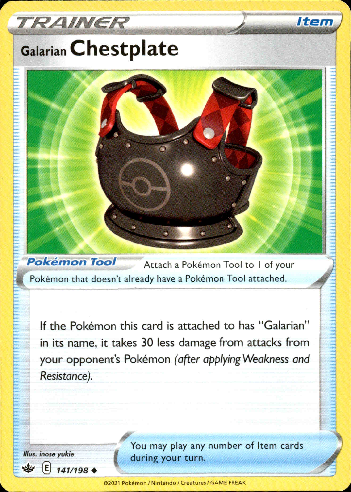 Galarian Chestplate - 141/198 - Chilling Reign - Card Cavern