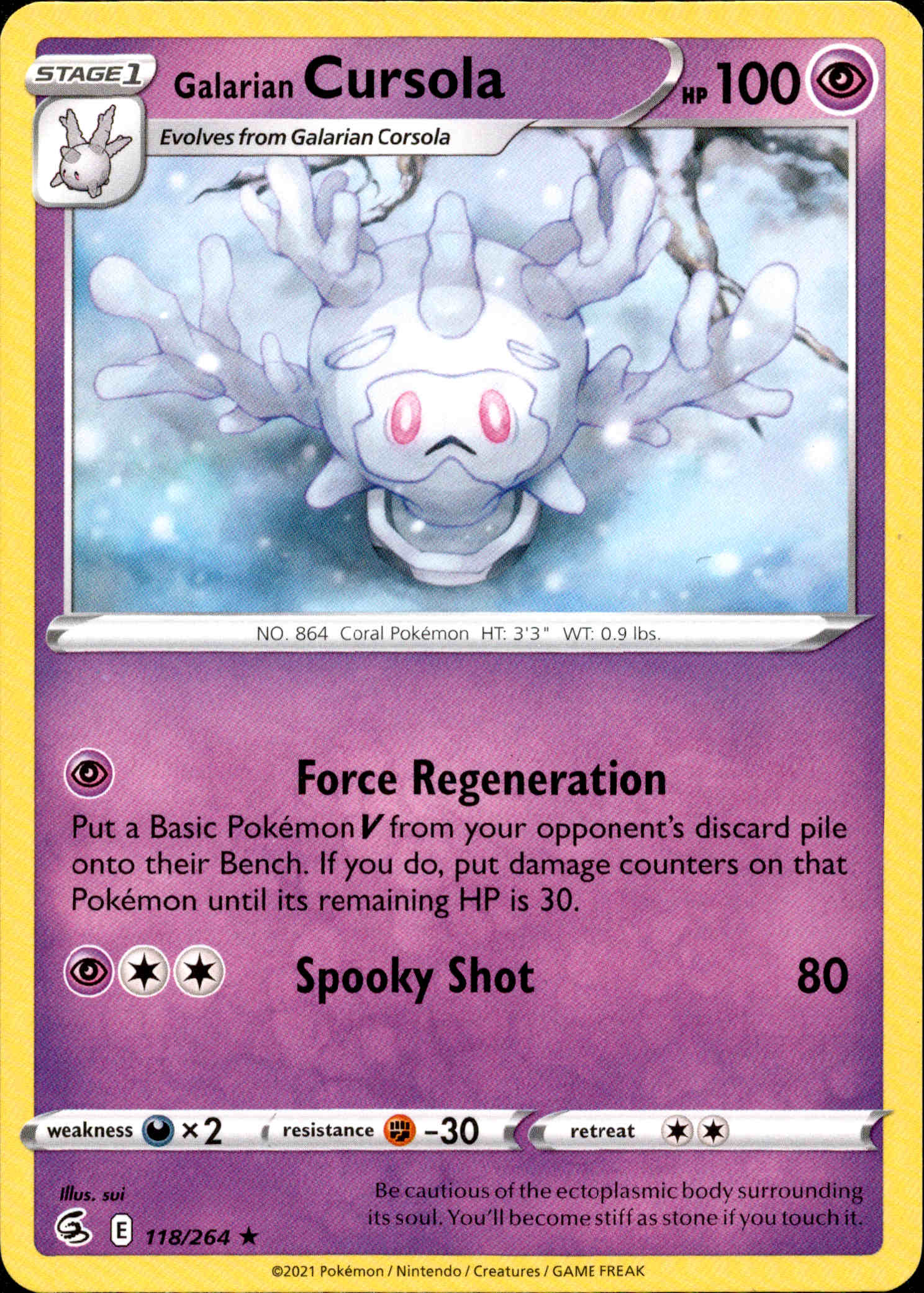 Galarian Cursola - 118/264 - Fusion Strike - Card Cavern