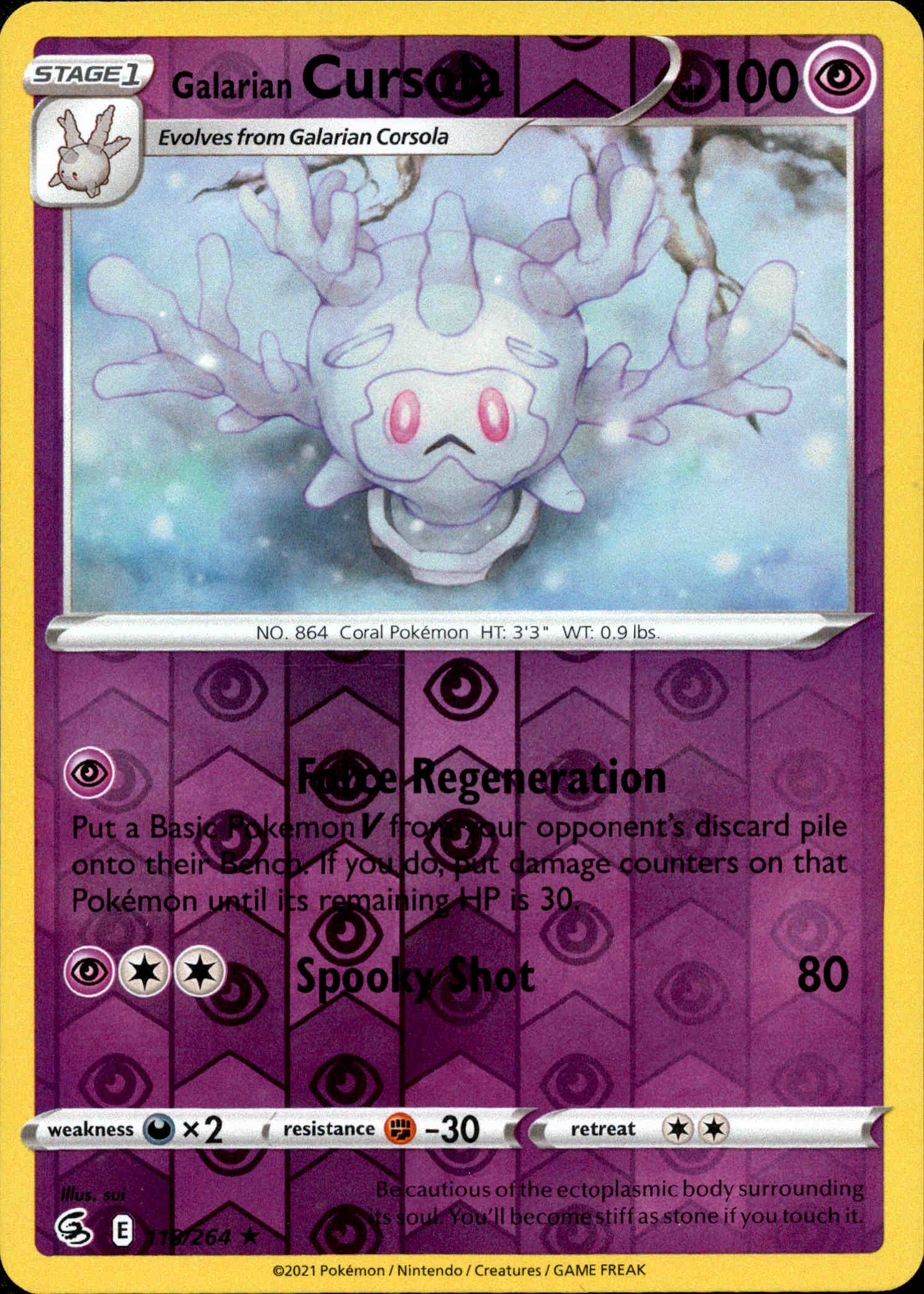 Galarian Cursola - 118/264 - Fusion Strike - Reverse Holo - Card Cavern