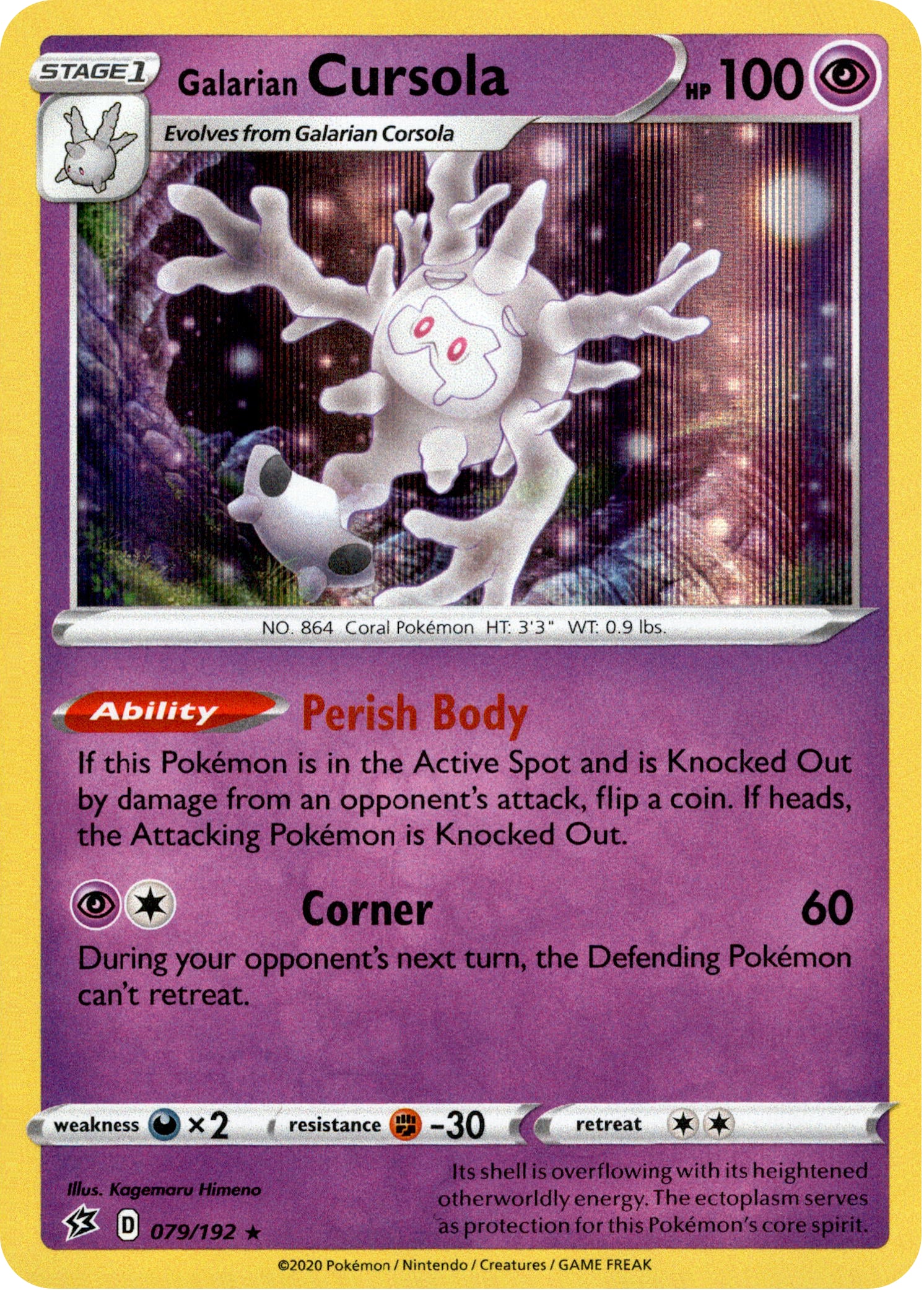 Galarian Cursola - 79/192 - Rebel Clash - Holo - Card Cavern