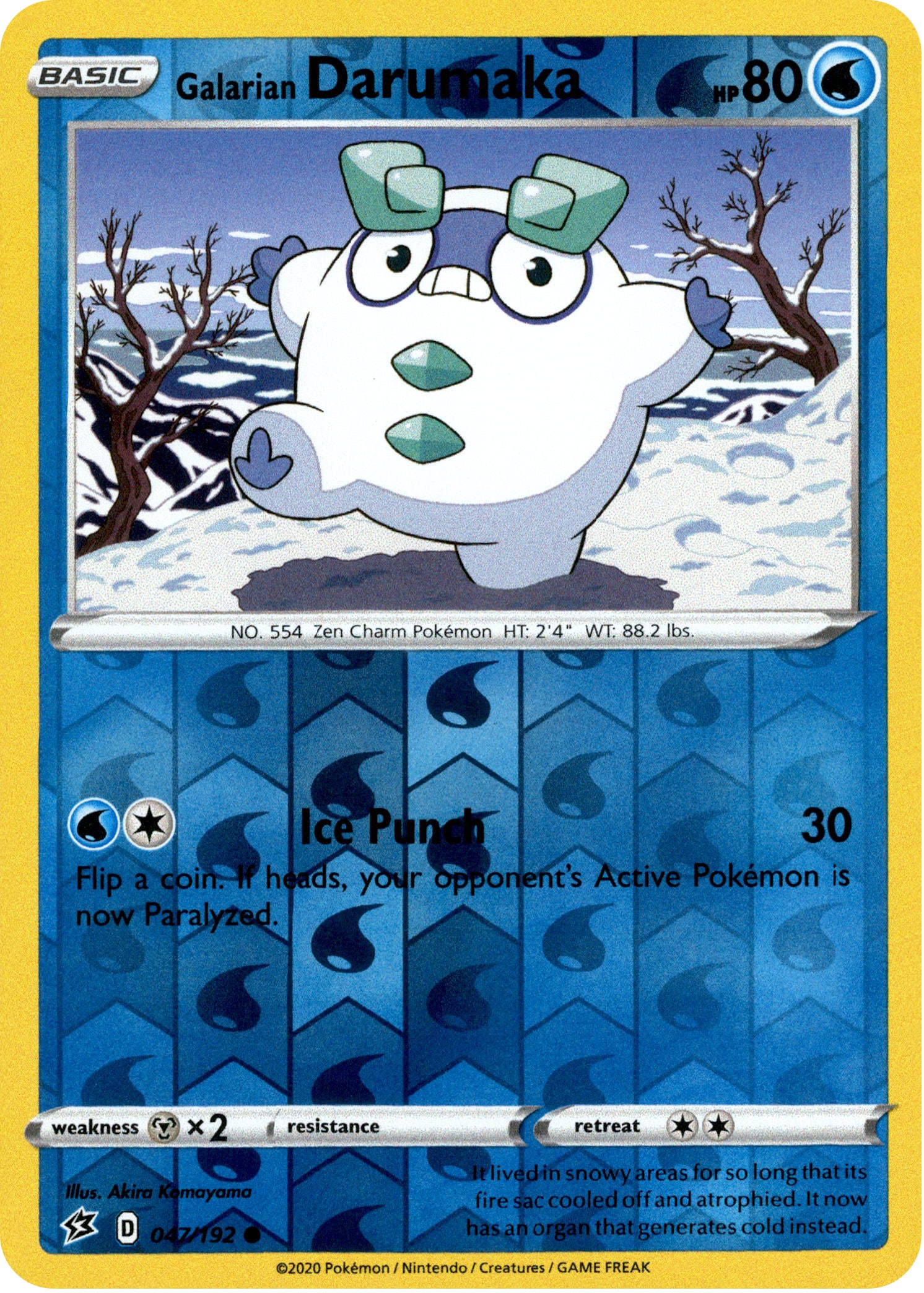Galarian Darumaka - 47/192 - Rebel Clash - Reverse Holo - Card Cavern