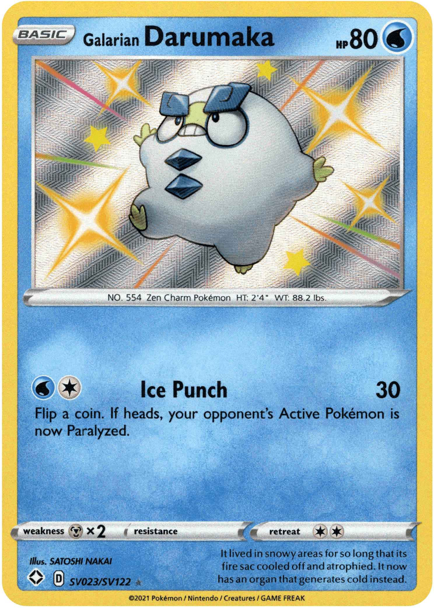 Galarian Darumaka - SV023/SV122 - Shining Fates - Holo - Card Cavern