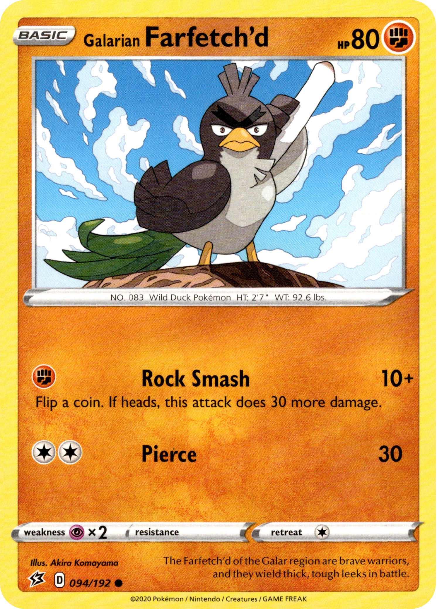 Galarian Farfetch'd - 94/192 - Rebel Clash - Card Cavern