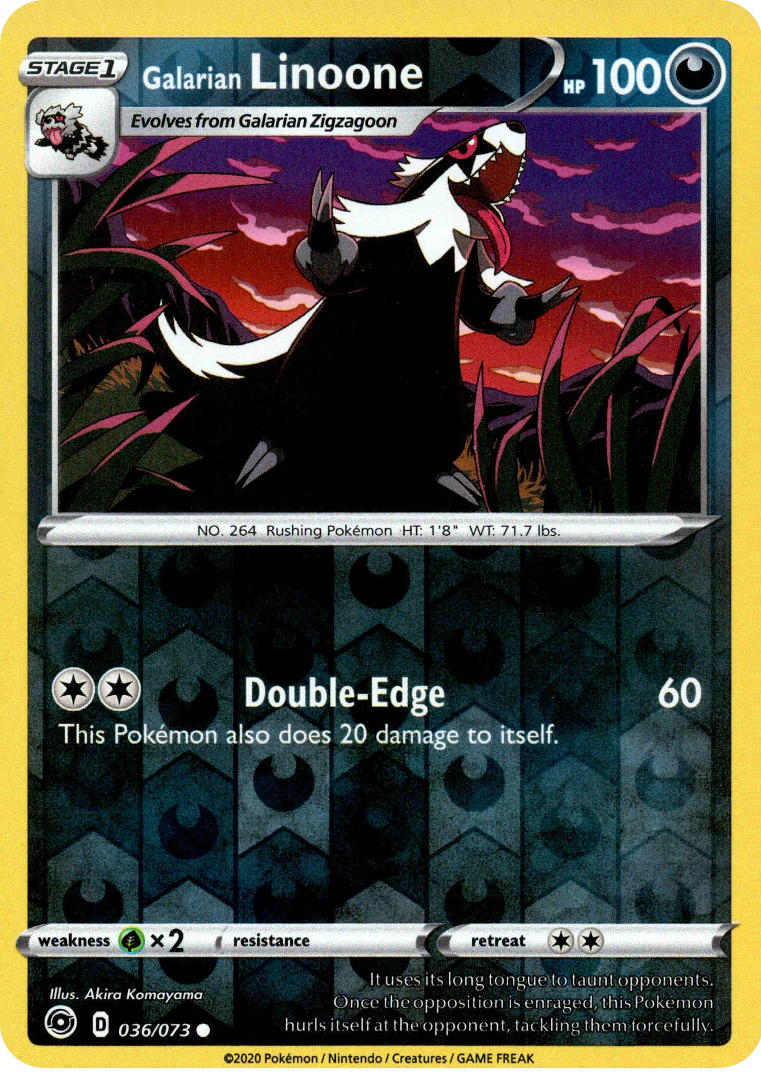 Galarian Linoone - 36/73 - Champion's Path - Reverse Holo - Card Cavern