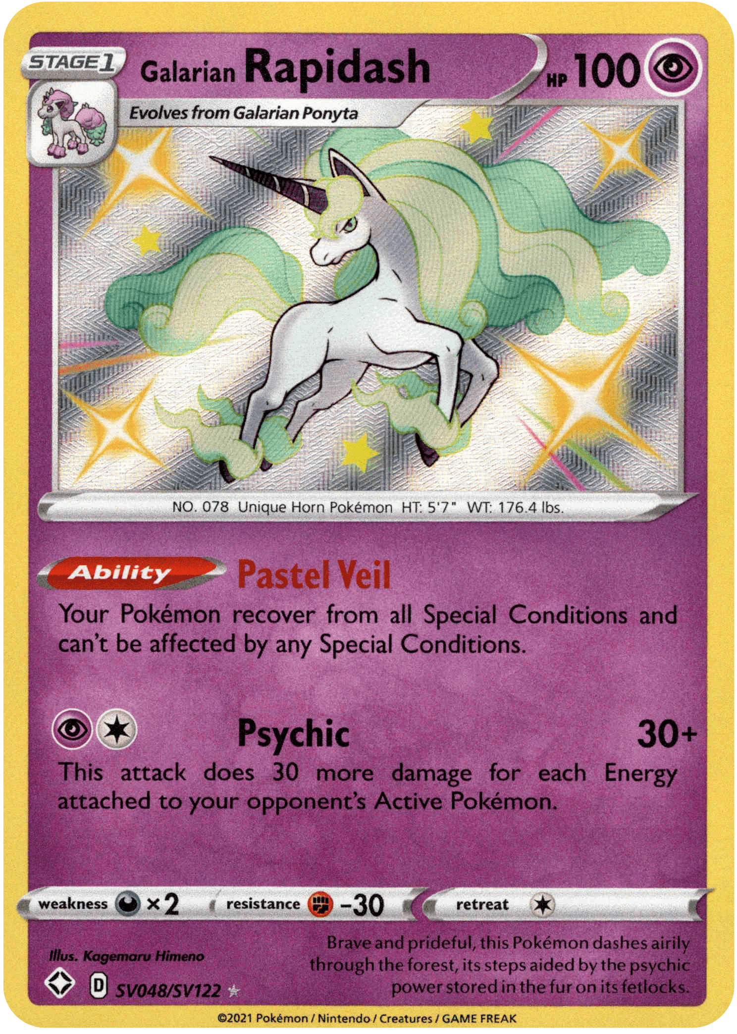 Galarian Rapidash - SV048/SV122 - Shining Fates - Holo - Card Cavern