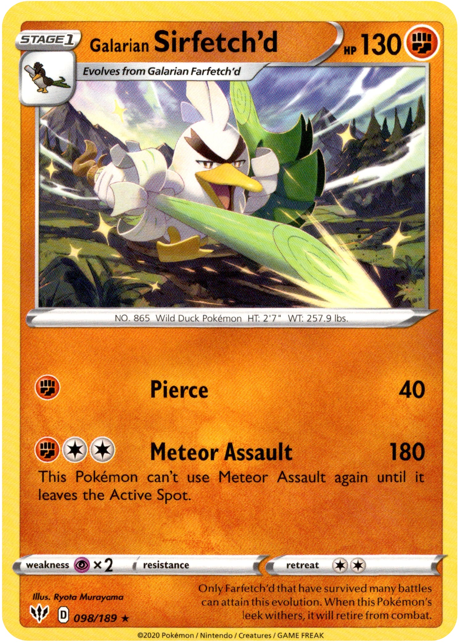 Galarian Sirfetch'd - 98/189 - Darkness Ablaze - Card Cavern