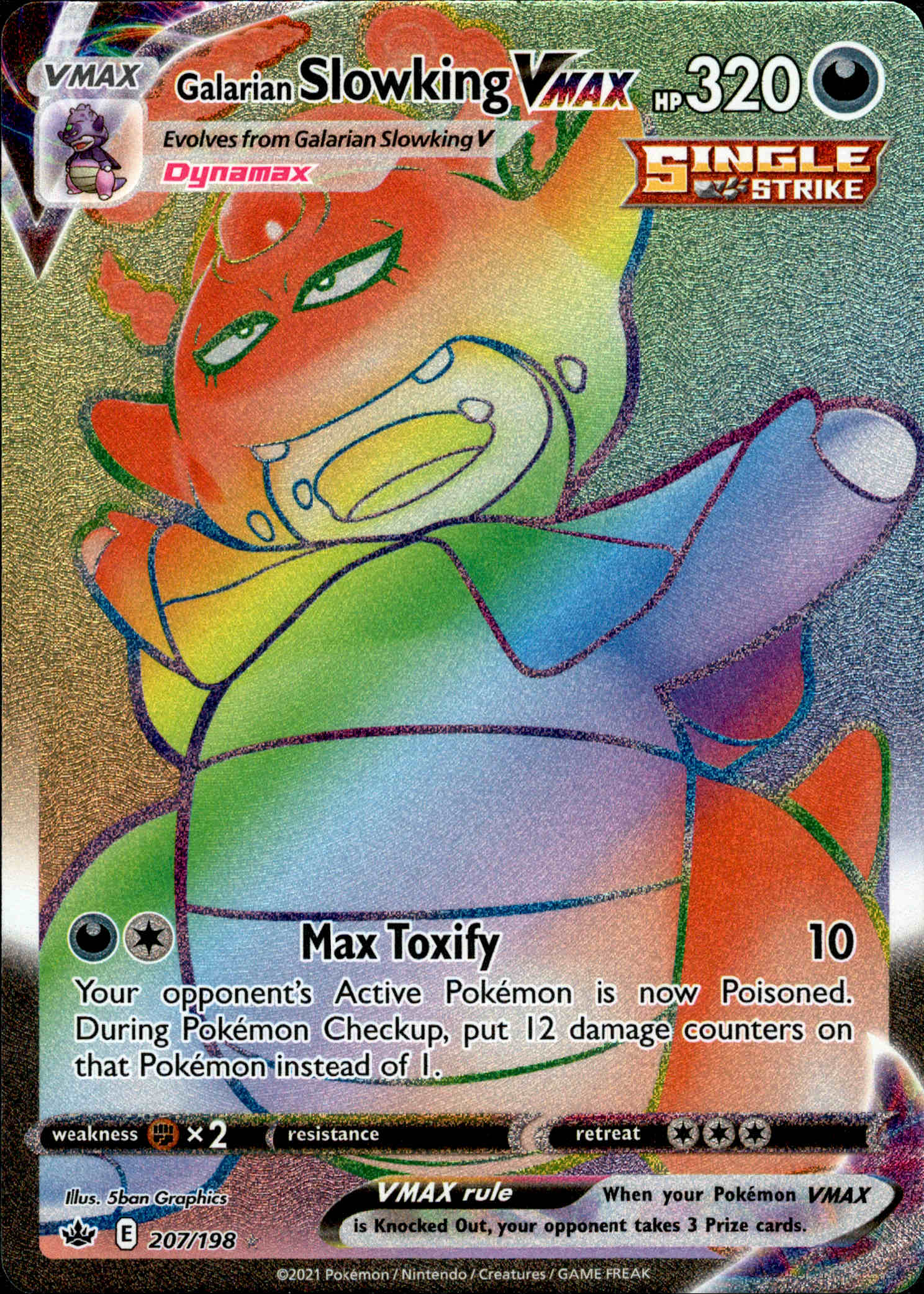 Galarian Slowking VMAX Hyper Rare - 207/198 - Chilling Reign - Holo - Card Cavern