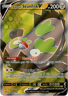 Galarian Stunfisk V Full Art - 184/189 - Darkness Ablaze - Card Cavern