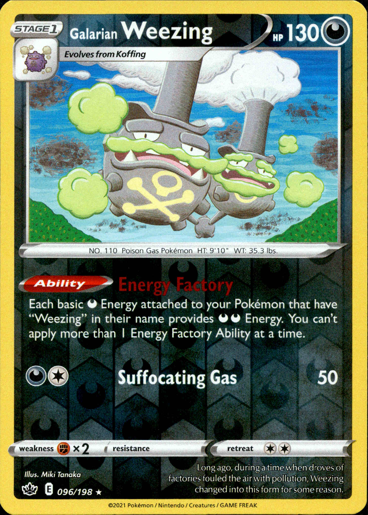 Galarian Weezing - 096/198 - Chilling Reign - Reverse Holo - Card Cavern