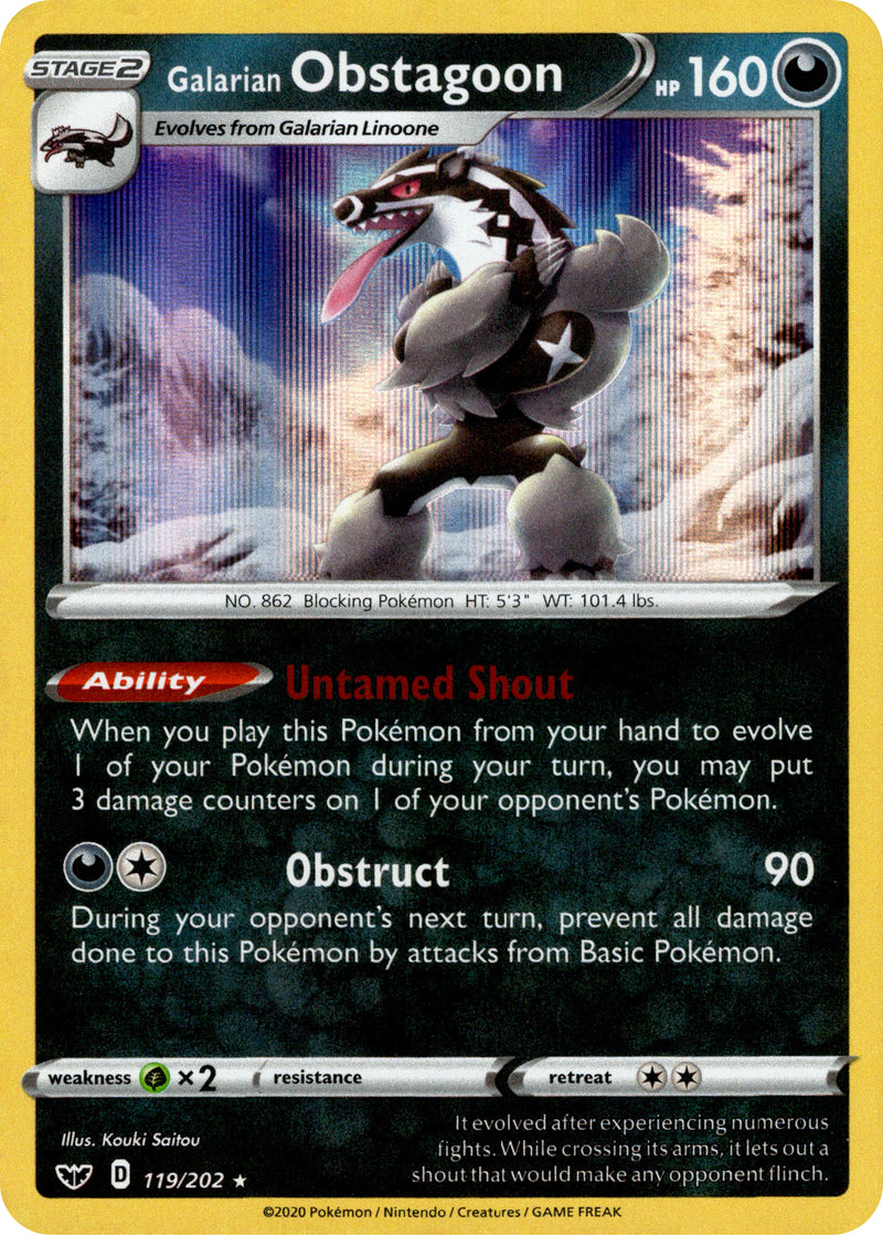 galarian obstagoon pokemon card value - 119/202 - Sword & Shield Colorless Retreat Cost Type:2 packs Moltres #2 - Pokémon sealed product