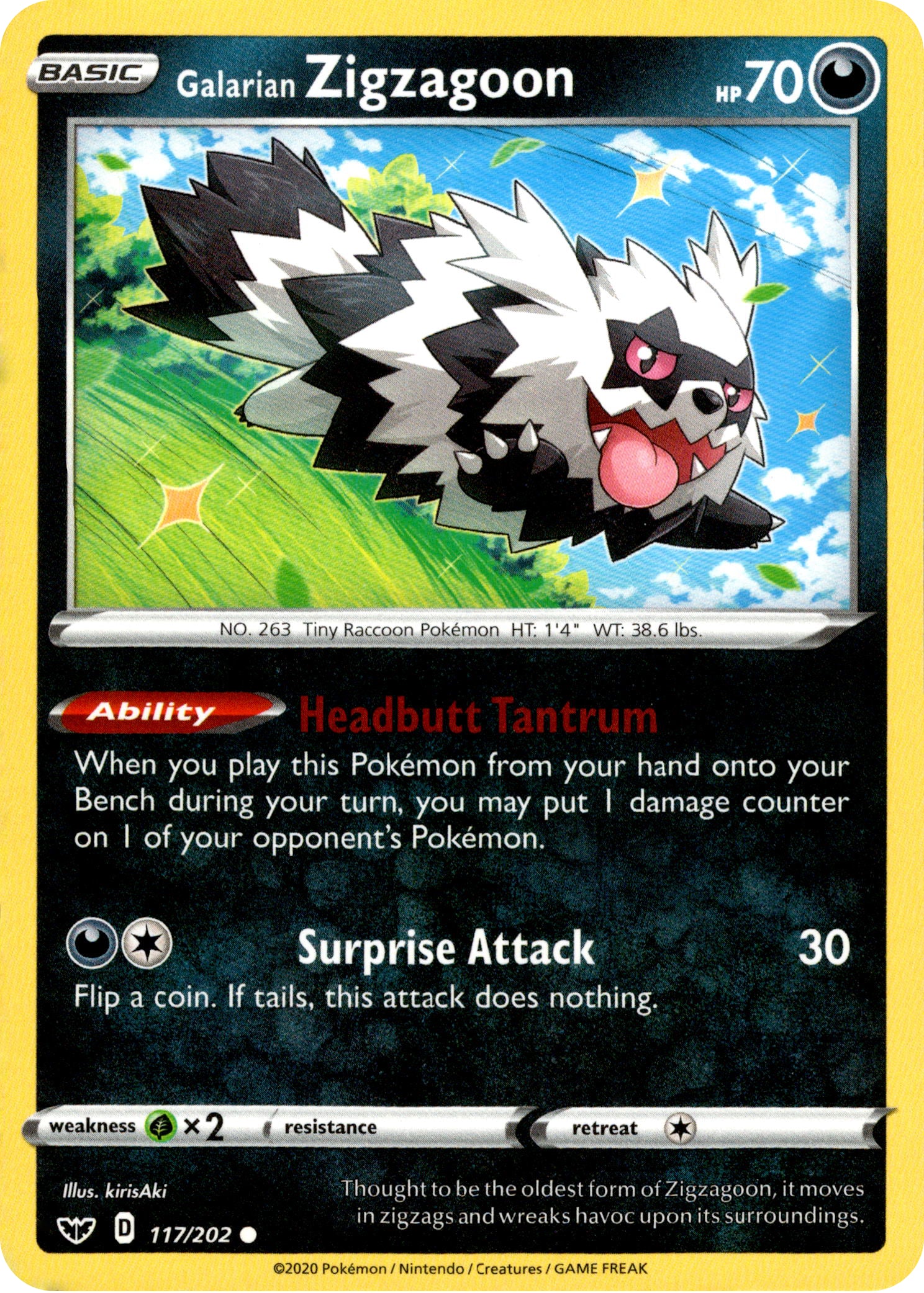 Galarian Zigzagoon - 117/202 - Sword & Shield - Card Cavern