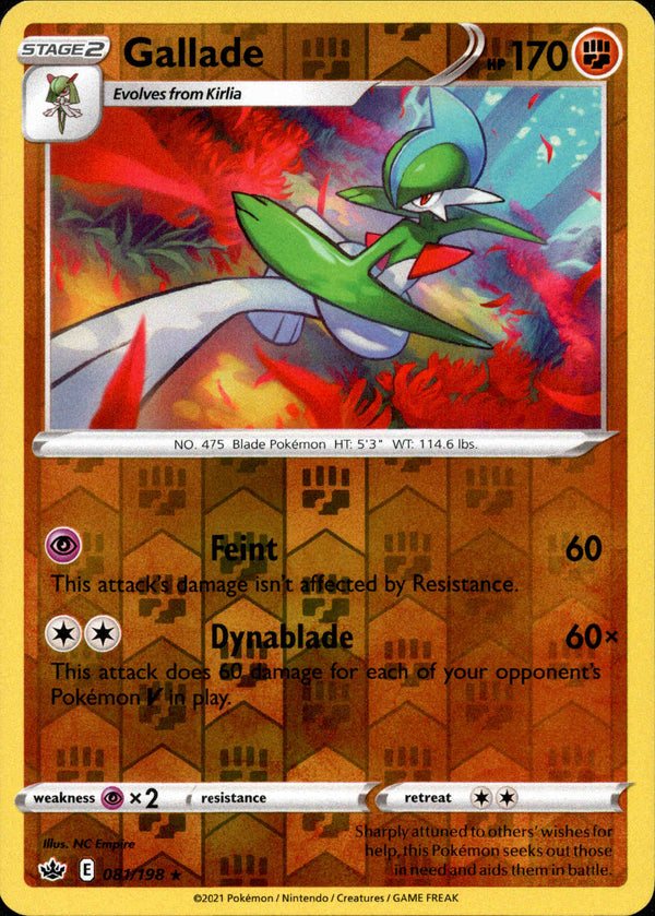 Gallade - 081/198 - Chilling Reign - Reverse Holo - Card Cavern