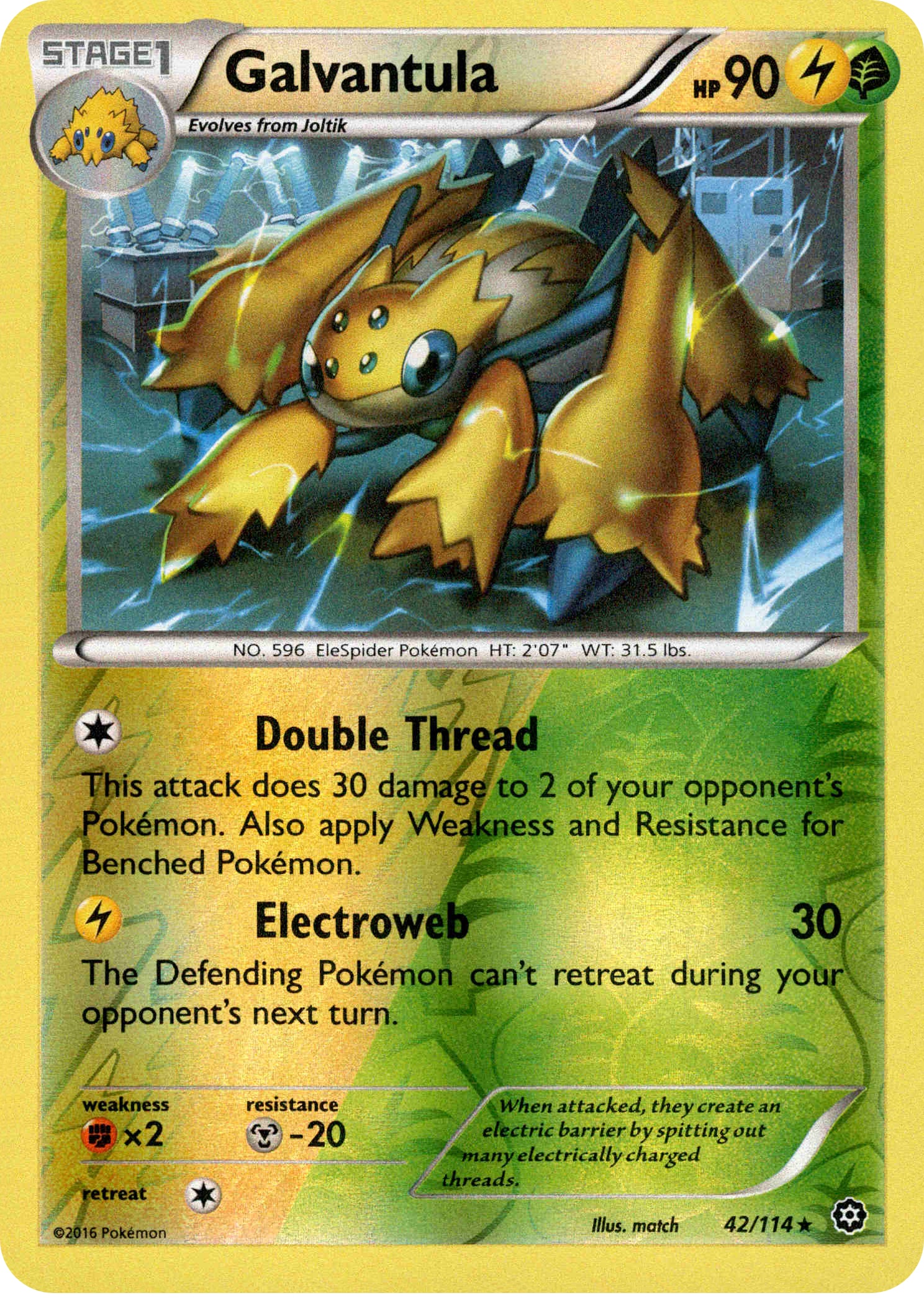 Galvantula - 42/114 - Steam Siege - Reverse Holo - Card Cavern
