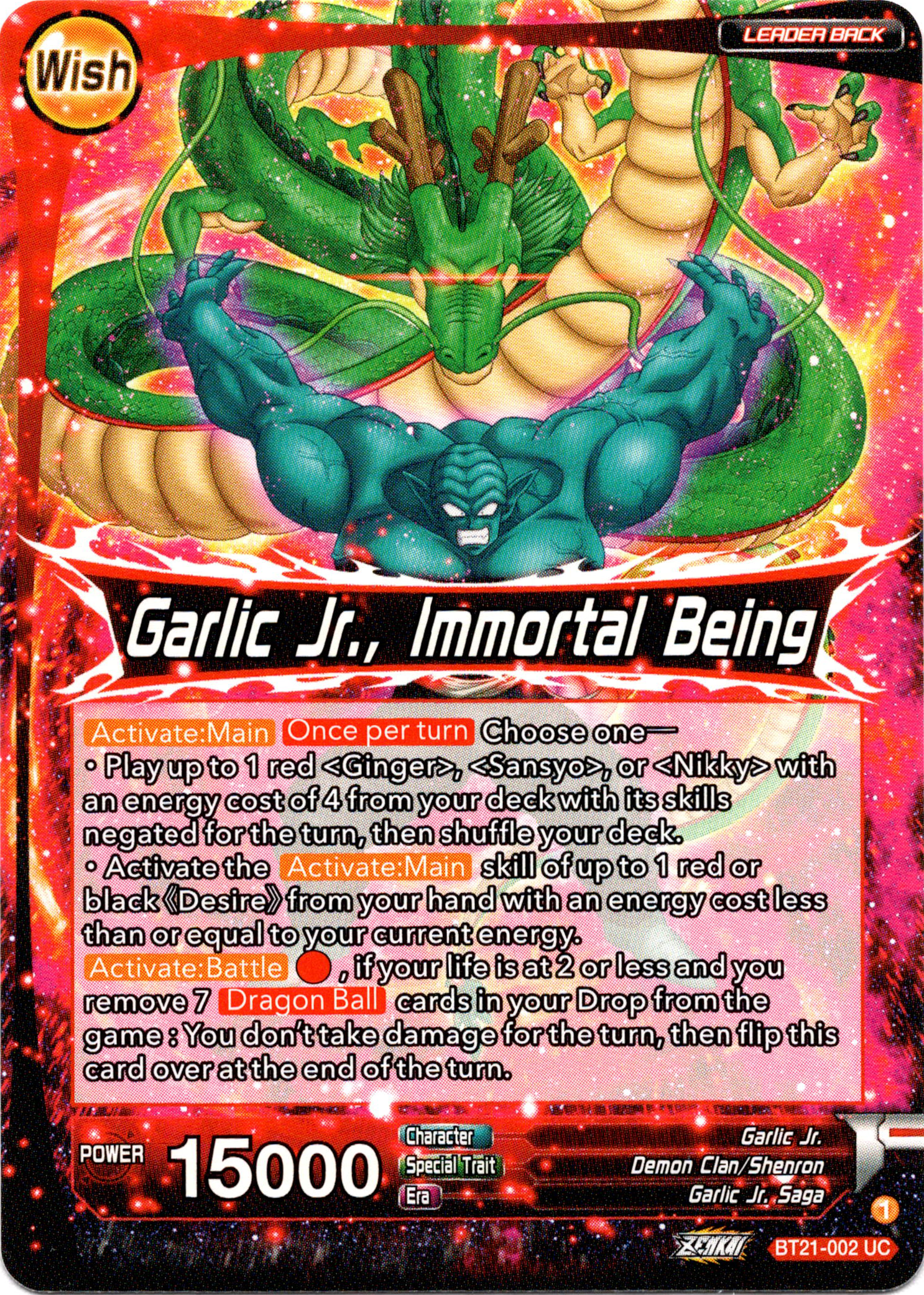 Garlic Jr. // Garlic Jr., Immortal Being - BT21-002 - Wild Resurgence - Card Cavern