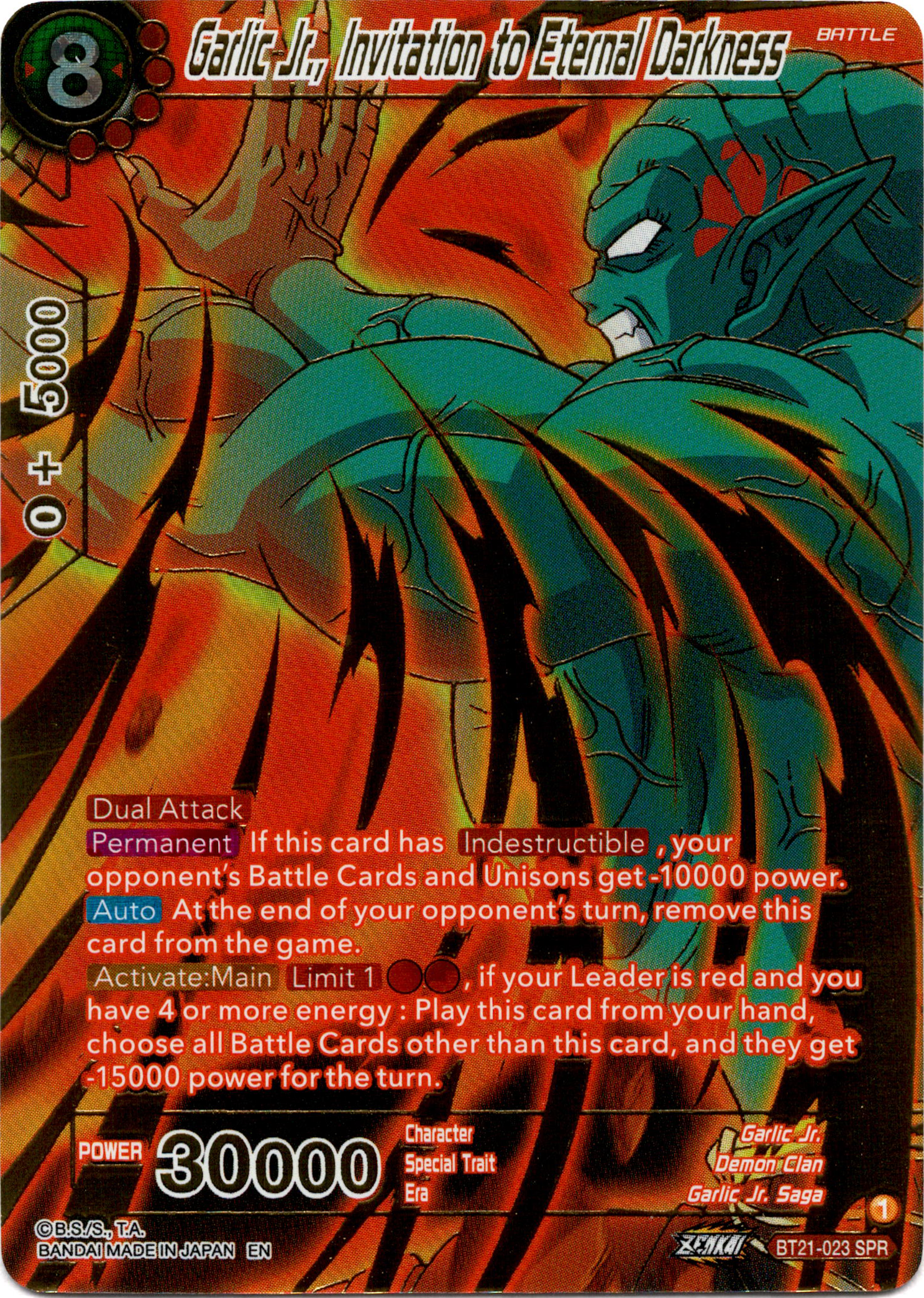 Garlic Jr., Invitation to Eternal Darkness Special Rare - BT21-023 - Wild Resurgence - Foil - Card Cavern