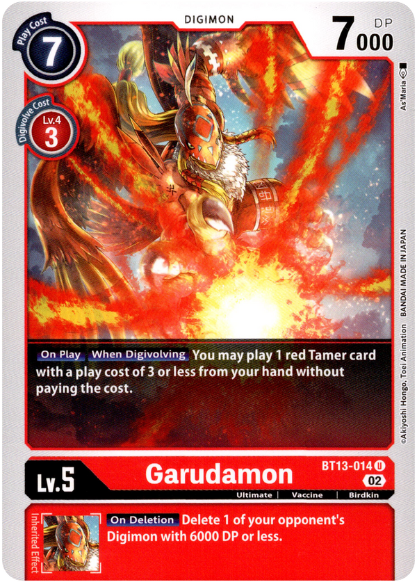 Garudamon - BT13-014 U - Versus Royal Knight - Card Cavern